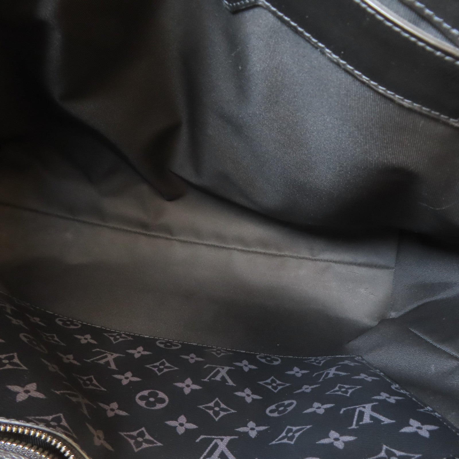 LOUIS VUITTON Monogram Eclipse Grand Sac銀扣手挽袋黑色