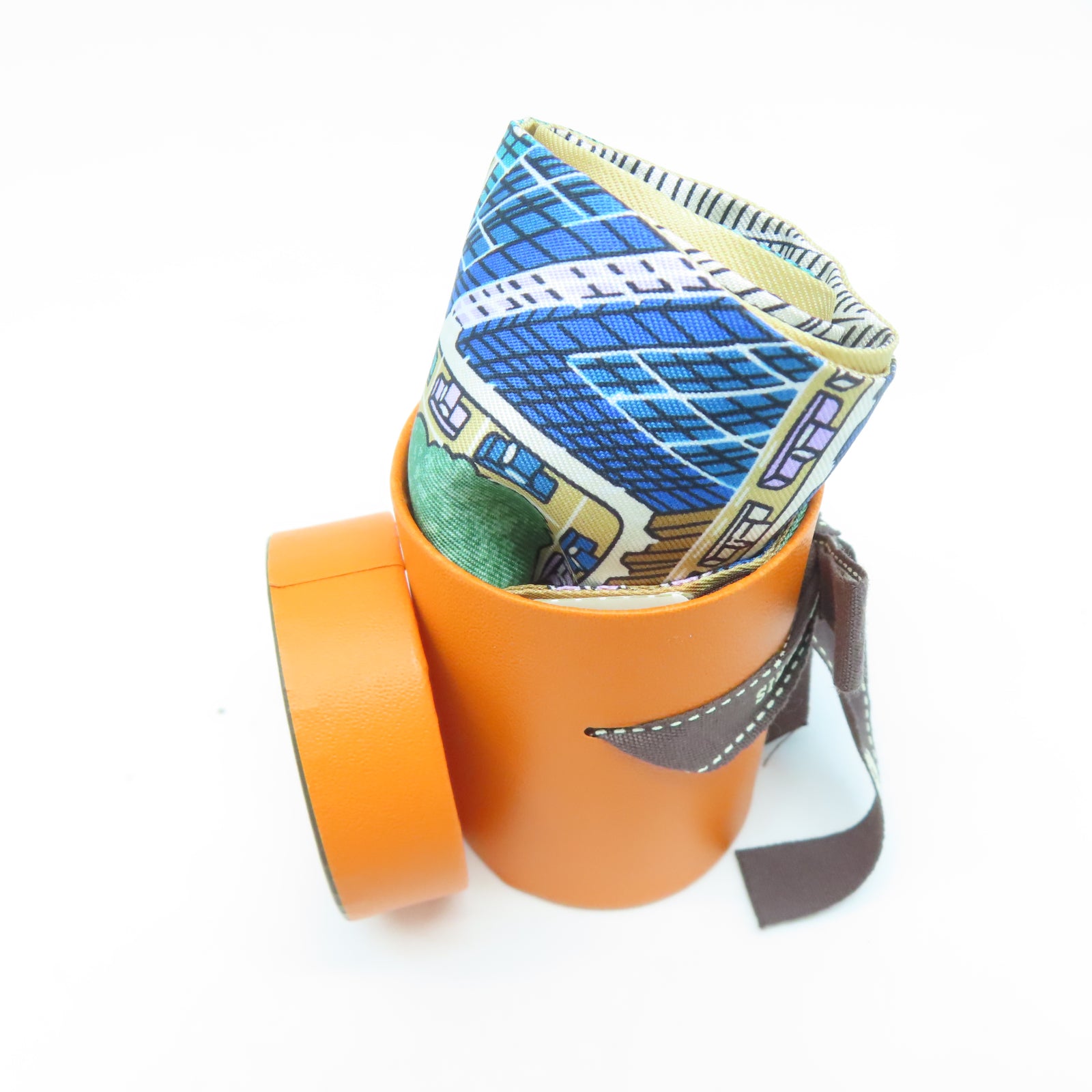HERMES 【激減優惠】絲質Twilly Scarf絲巾藍色/綠色