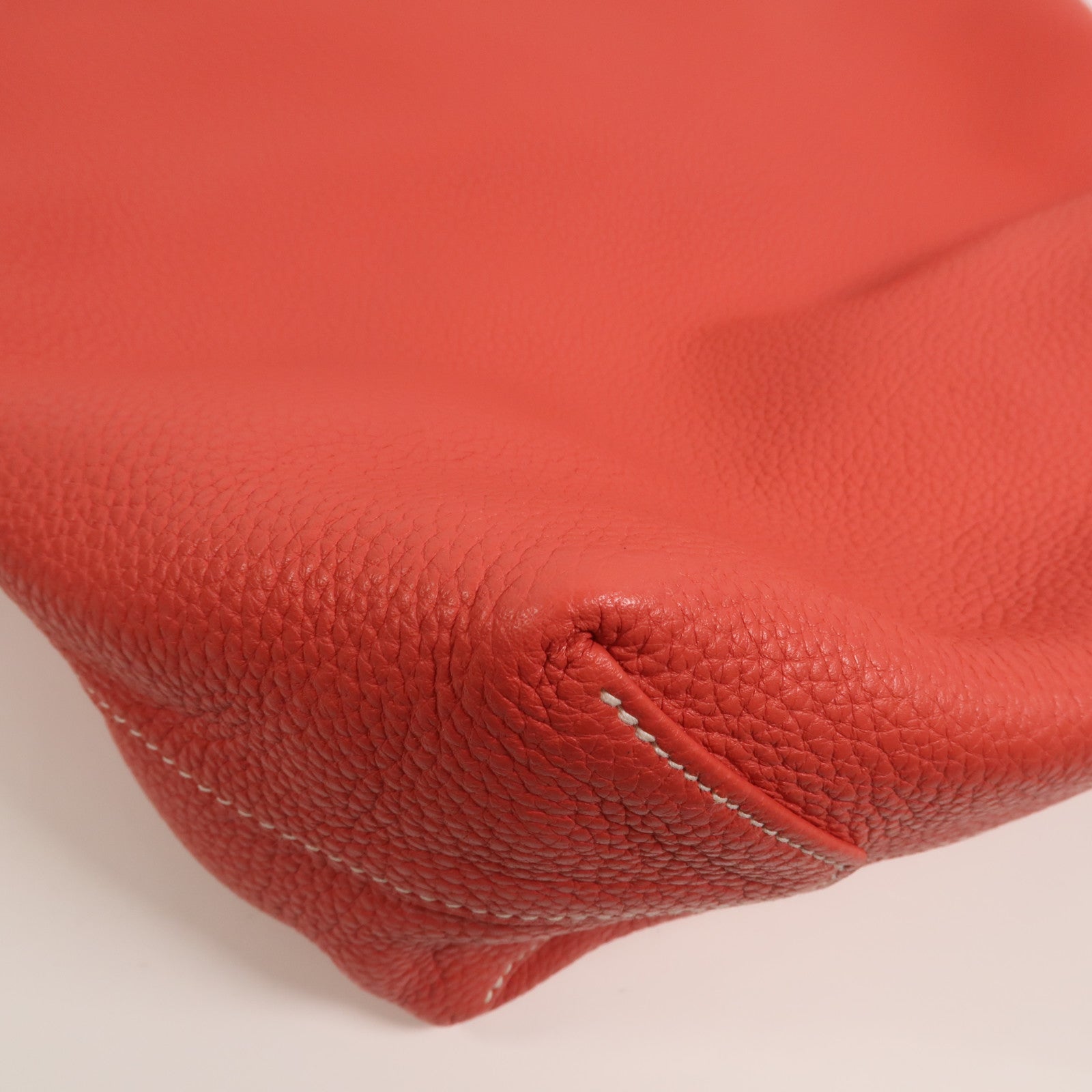 HERMES Clemence皮革Double Sens 36手挽袋Rouge H/Bougainville