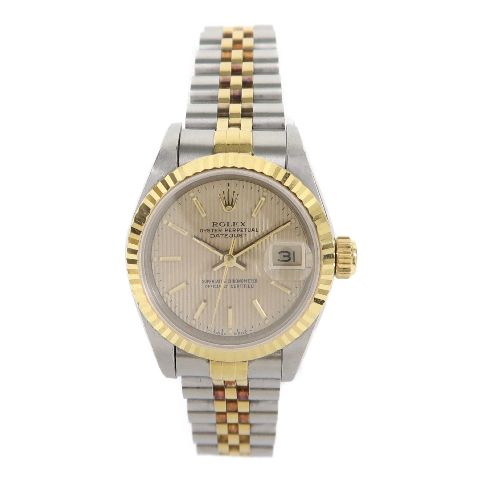 ROLEX Datejust 18K黃金/不鏽鋼手錶自動機芯金色