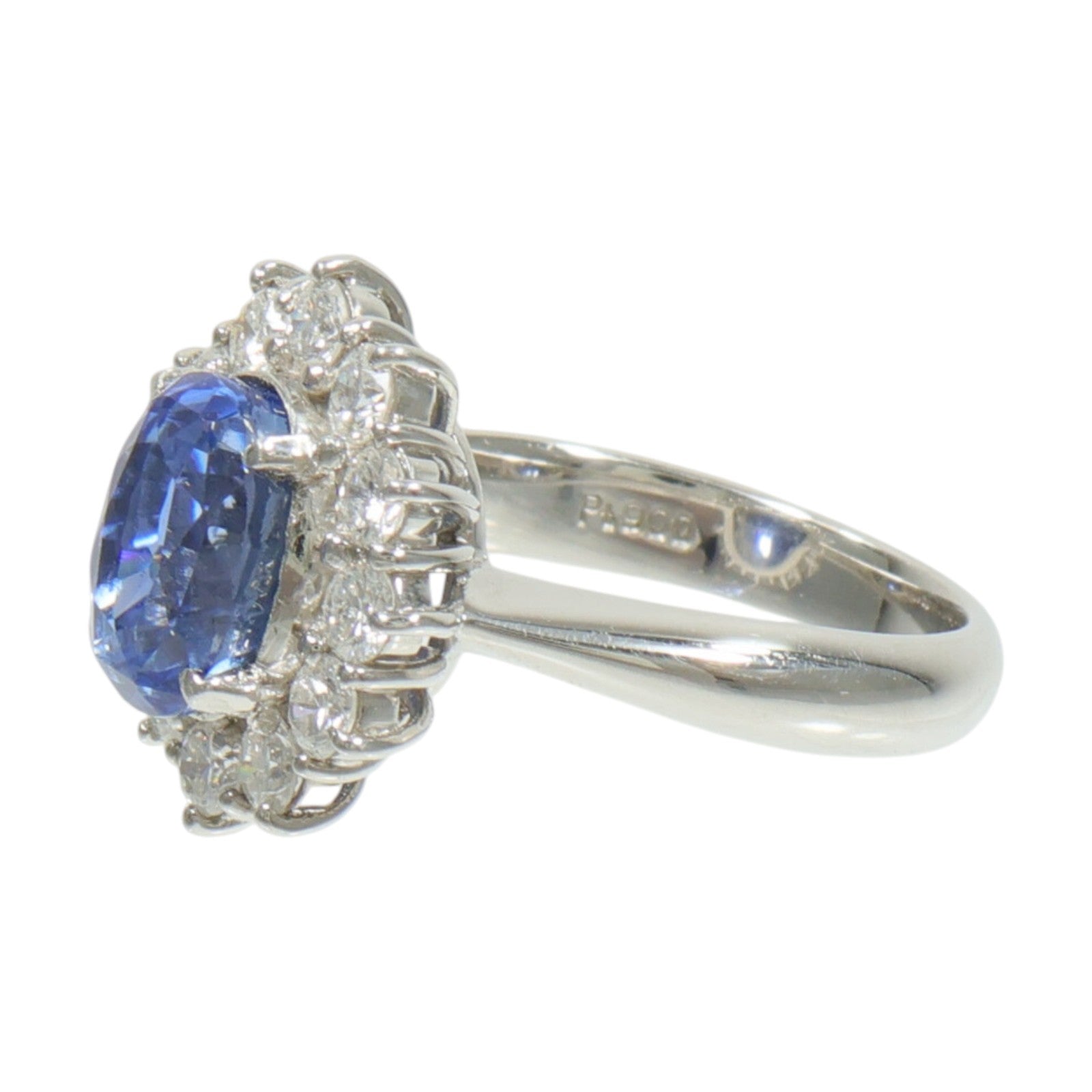 JEWELRY PT900鉑金Sapphire Diamond Ring藍寶石/鑽石戒指
