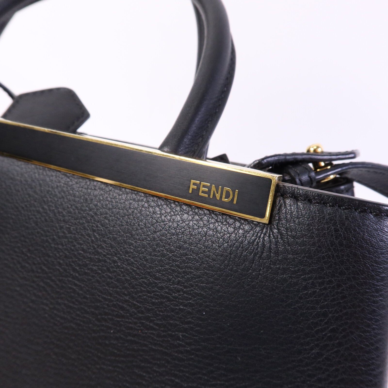 FENDI 牛皮皮革2 Jours金扣手挽肩背兩用袋