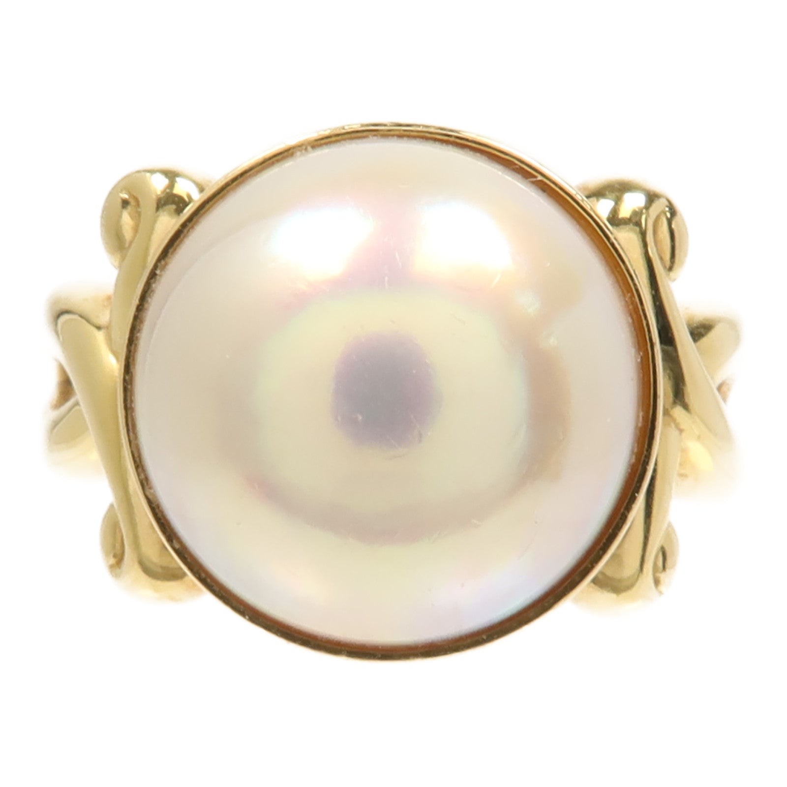 TASAKI 18K黃金Mabe Pearl Ring馬貝珍珠戒指US#6.5