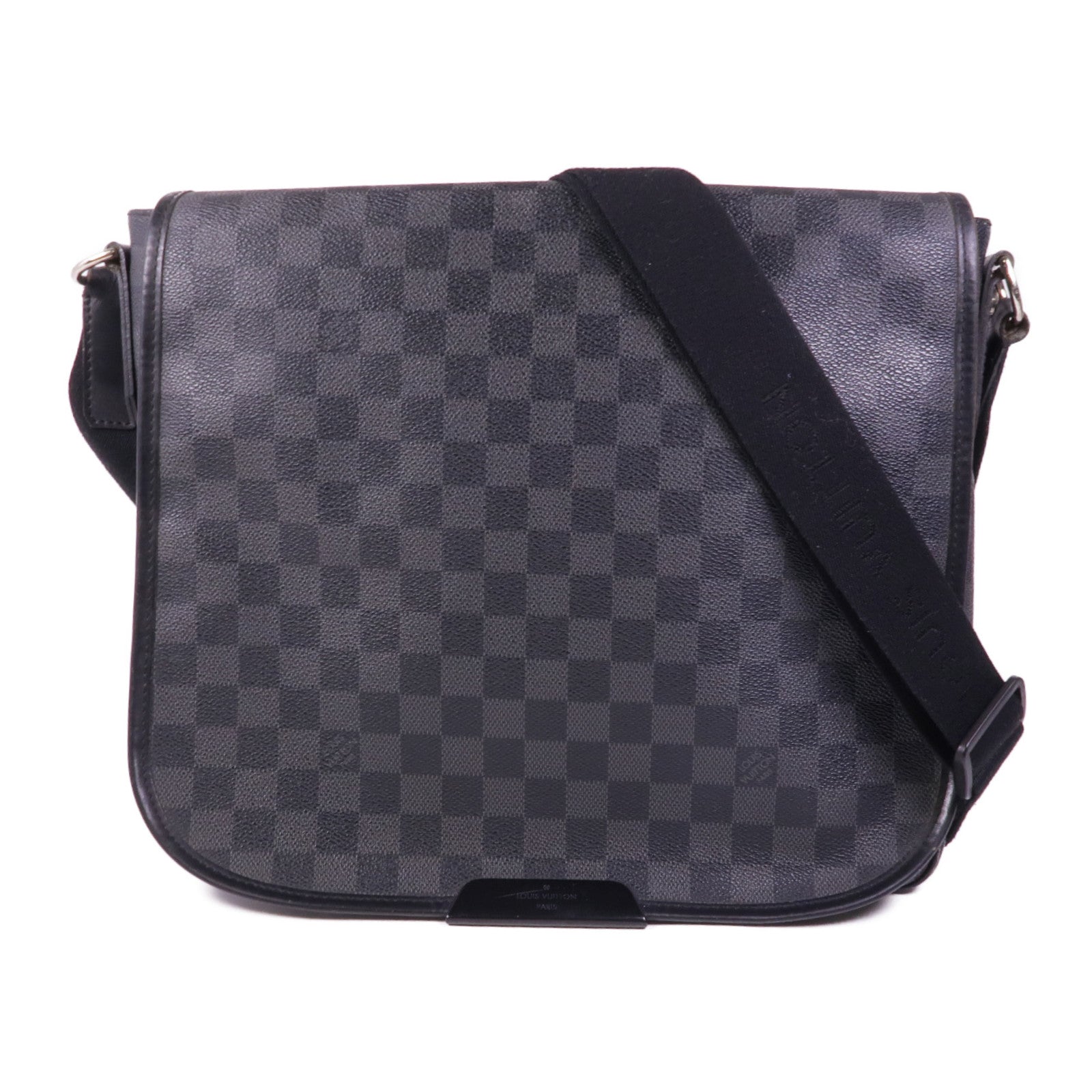 LOUIS VUITTON Damier Graghite Daniel MM銀扣肩背袋