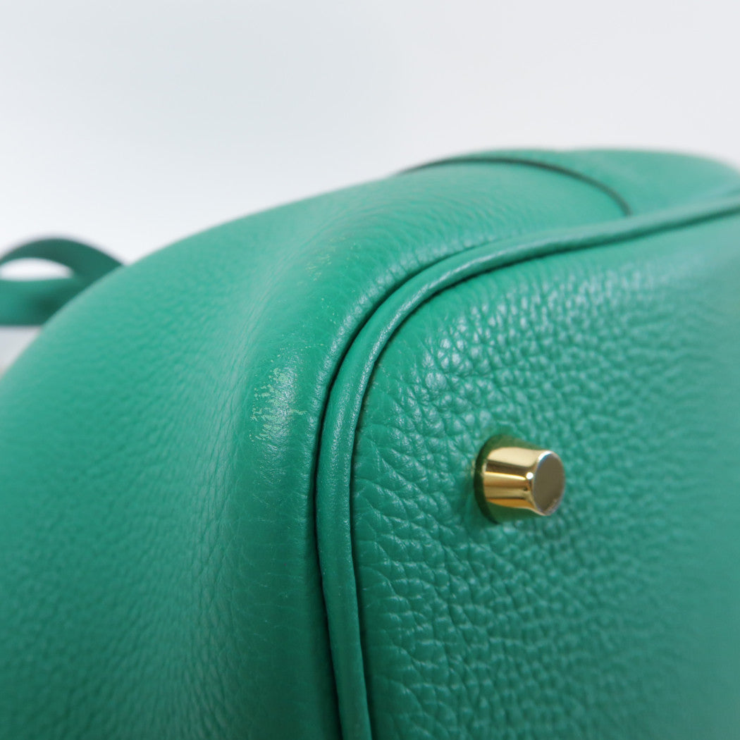 HERMES 【激減優惠】Maurice皮革Picotin MM金扣手挽袋Vert Jade松柏綠色