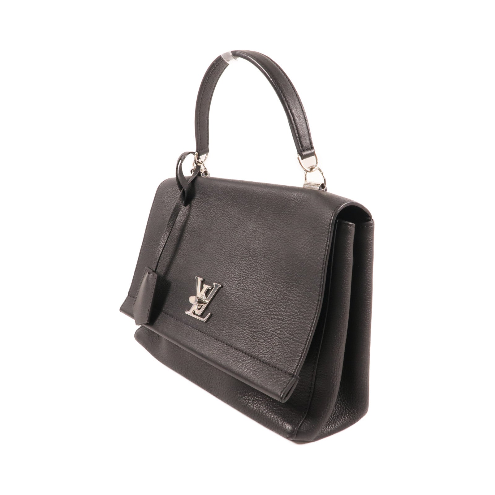 LOUIS VUITTON 牛皮皮革Lock Me II銀扣手挽肩背兩用袋