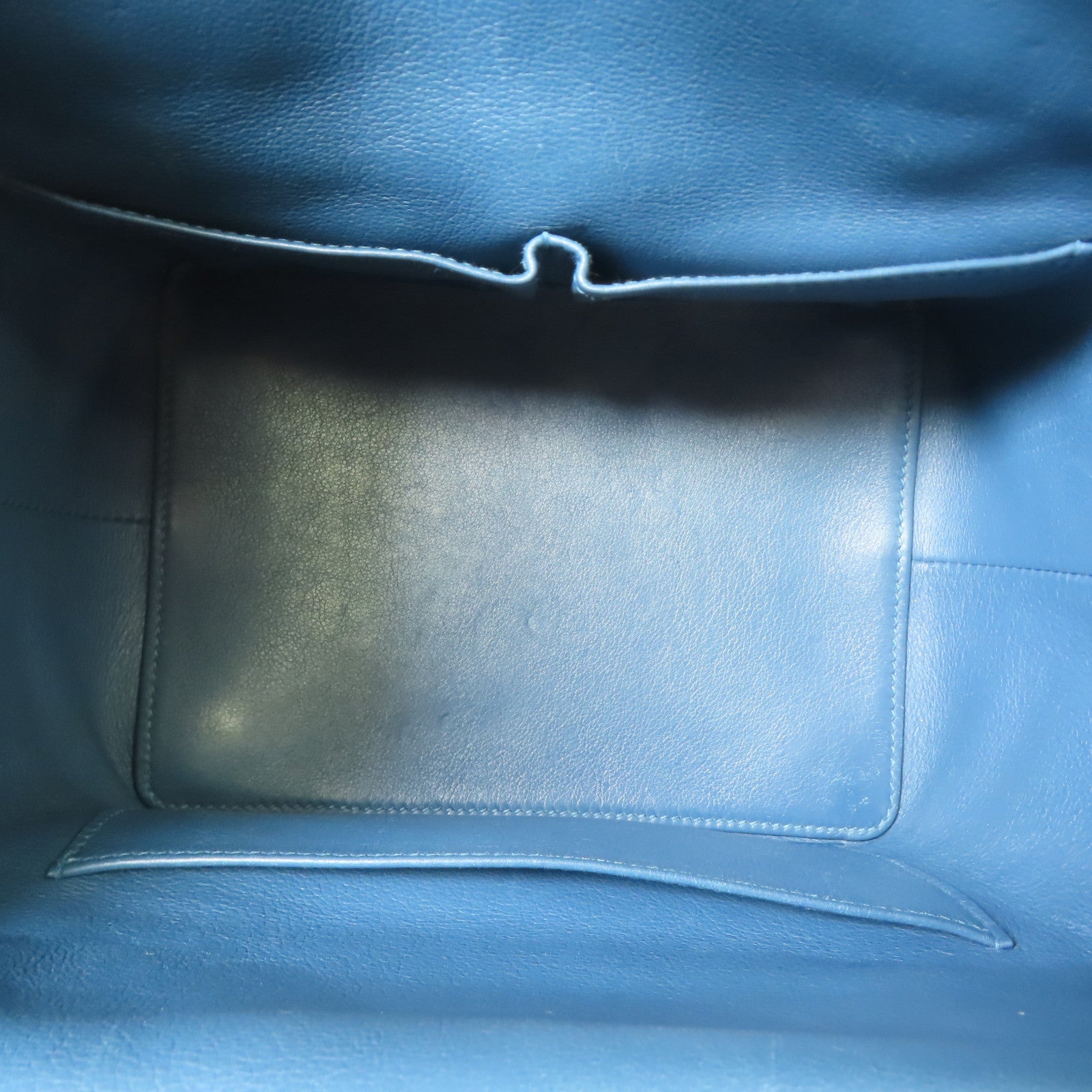 HERMES Swift皮革Toolbox銀扣手挽肩背兩用袋Bleu Agate/藍色