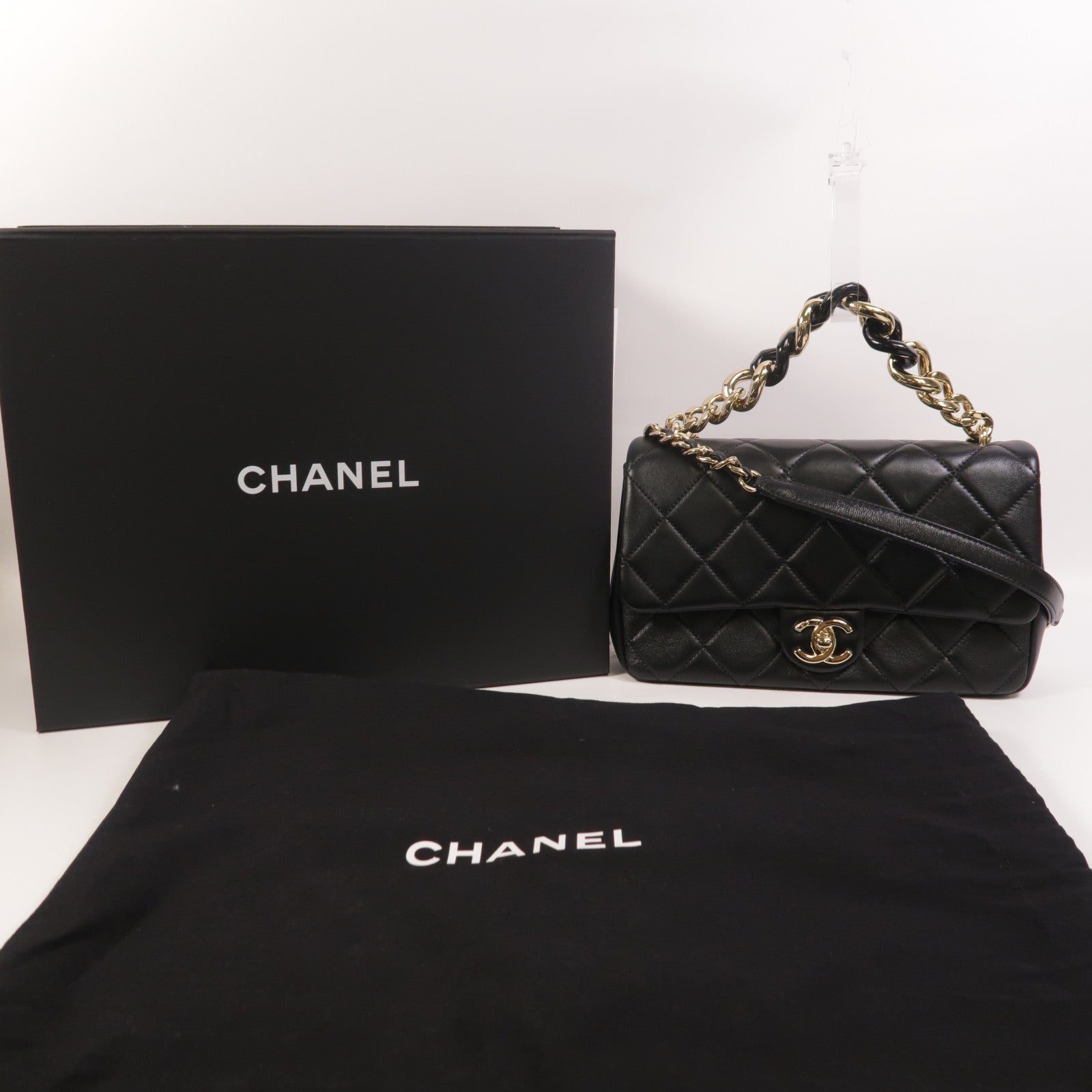 CHANEL 羊皮皮革2 Way Shoulder手挽肩背兩用袋