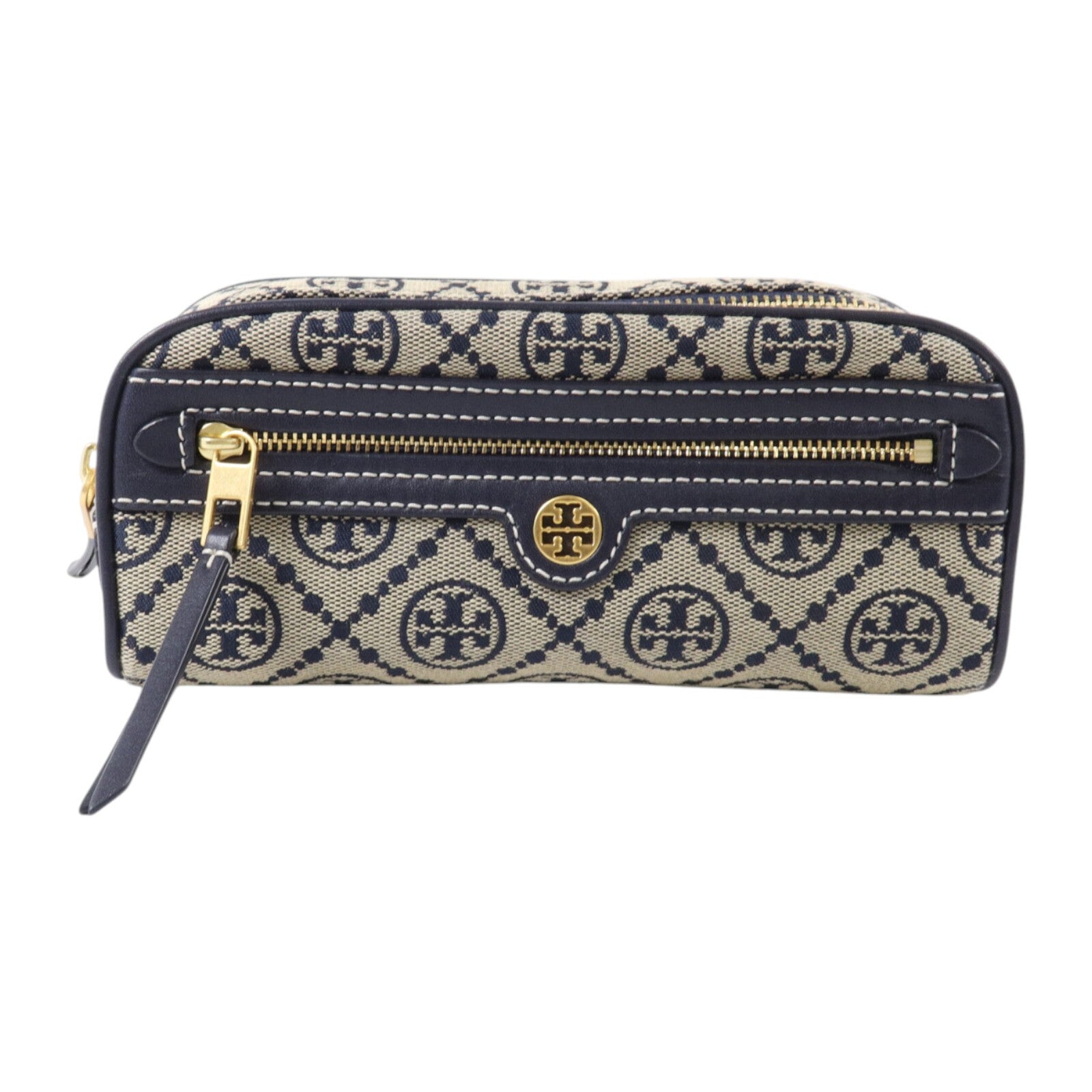 Tory Burch 帆布T Monogram Jacquard Dome Cosmetic Pouch化妝包