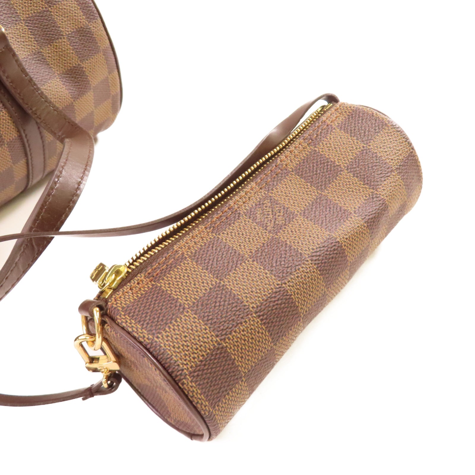 LOUIS VUITTON Damier Azur Papillon GM Shoulder Bag金扣肩背袋啡色