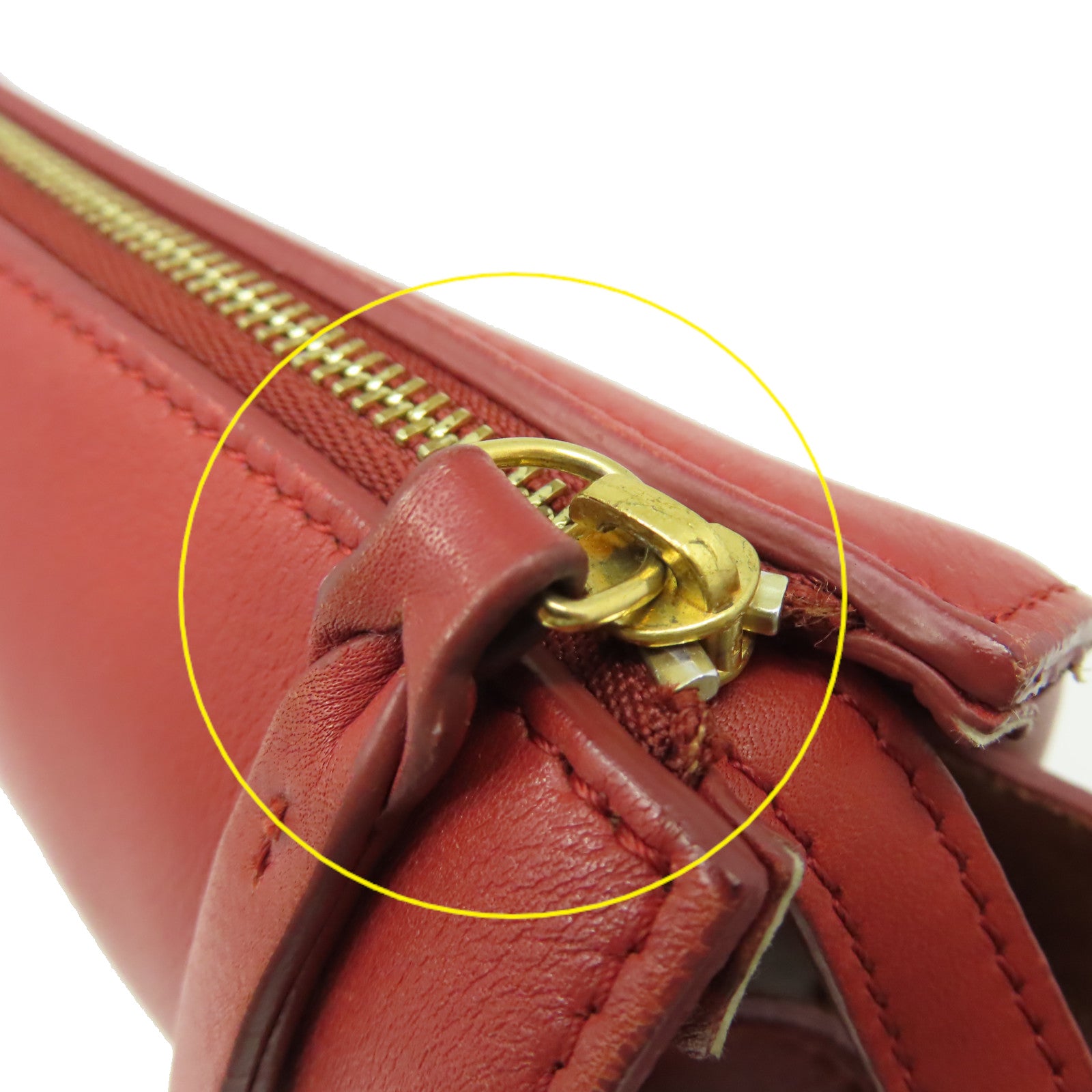 CELINE 【激減優惠】牛皮皮革Chain Shoulder Bag鏈帶肩背袋紅色