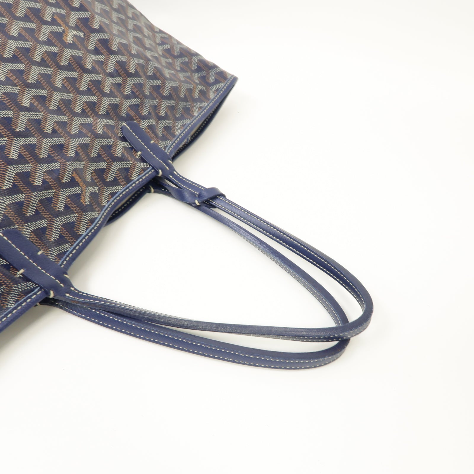 GOYARD 塗層帆布Saint Louis PM銀扣手挽袋藍色