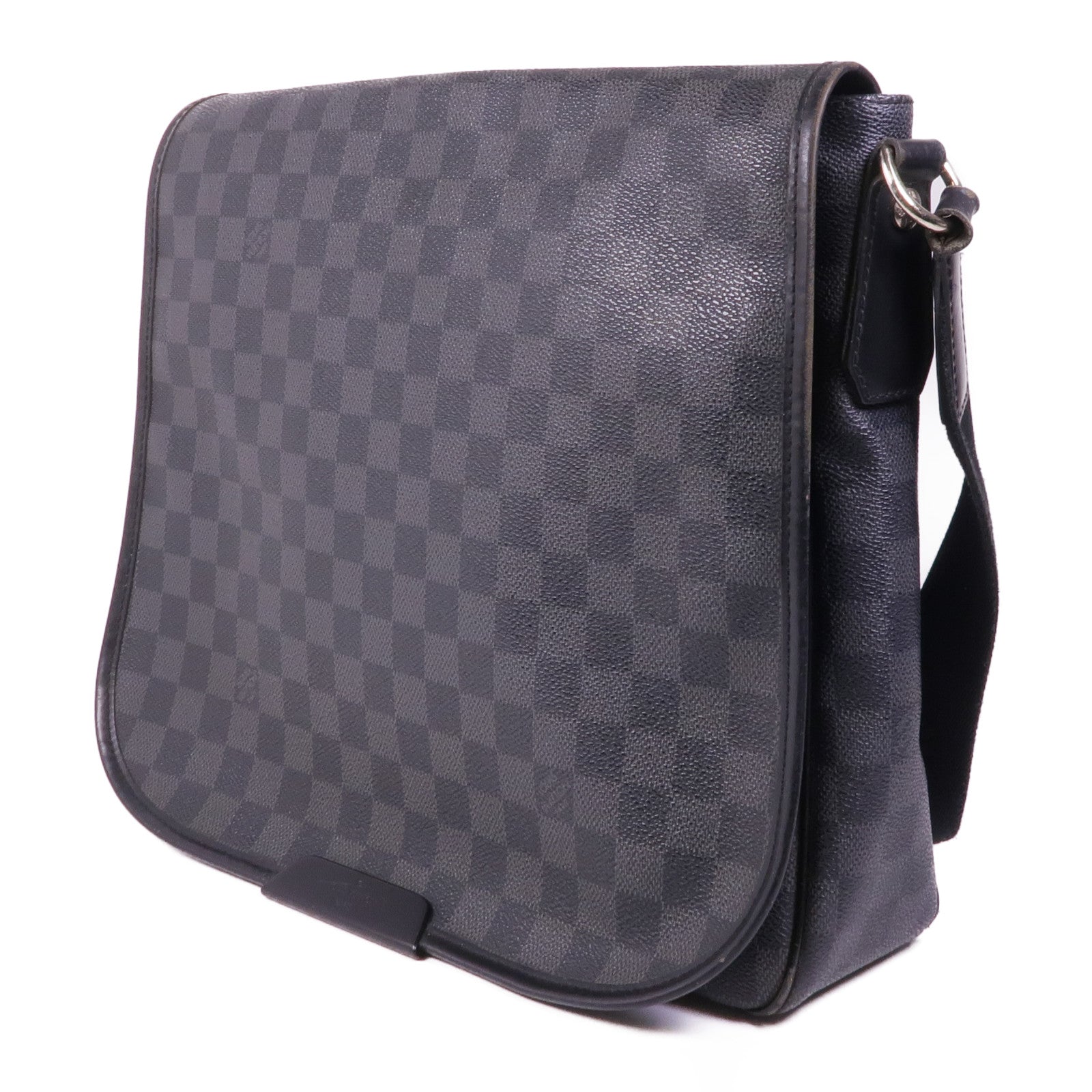 LOUIS VUITTON Damier Graghite Daniel MM銀扣肩背袋