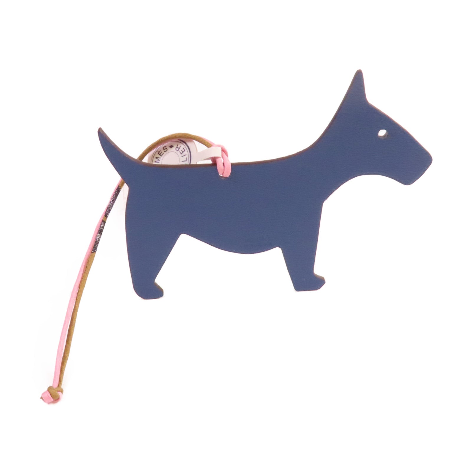 HERMES Clemence皮革/Evercolor皮革Dog Charm掛飾黑色/藍色