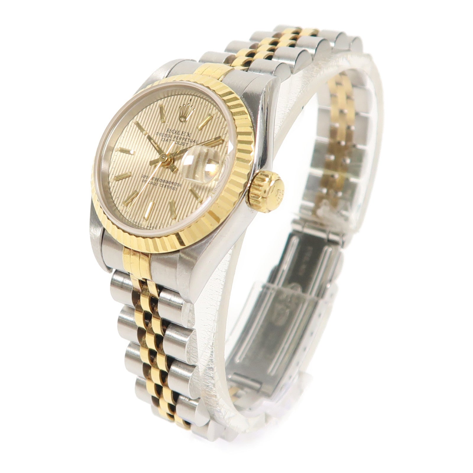 ROLEX Datejust 18K黃金/不鏽鋼手錶自動機芯金色