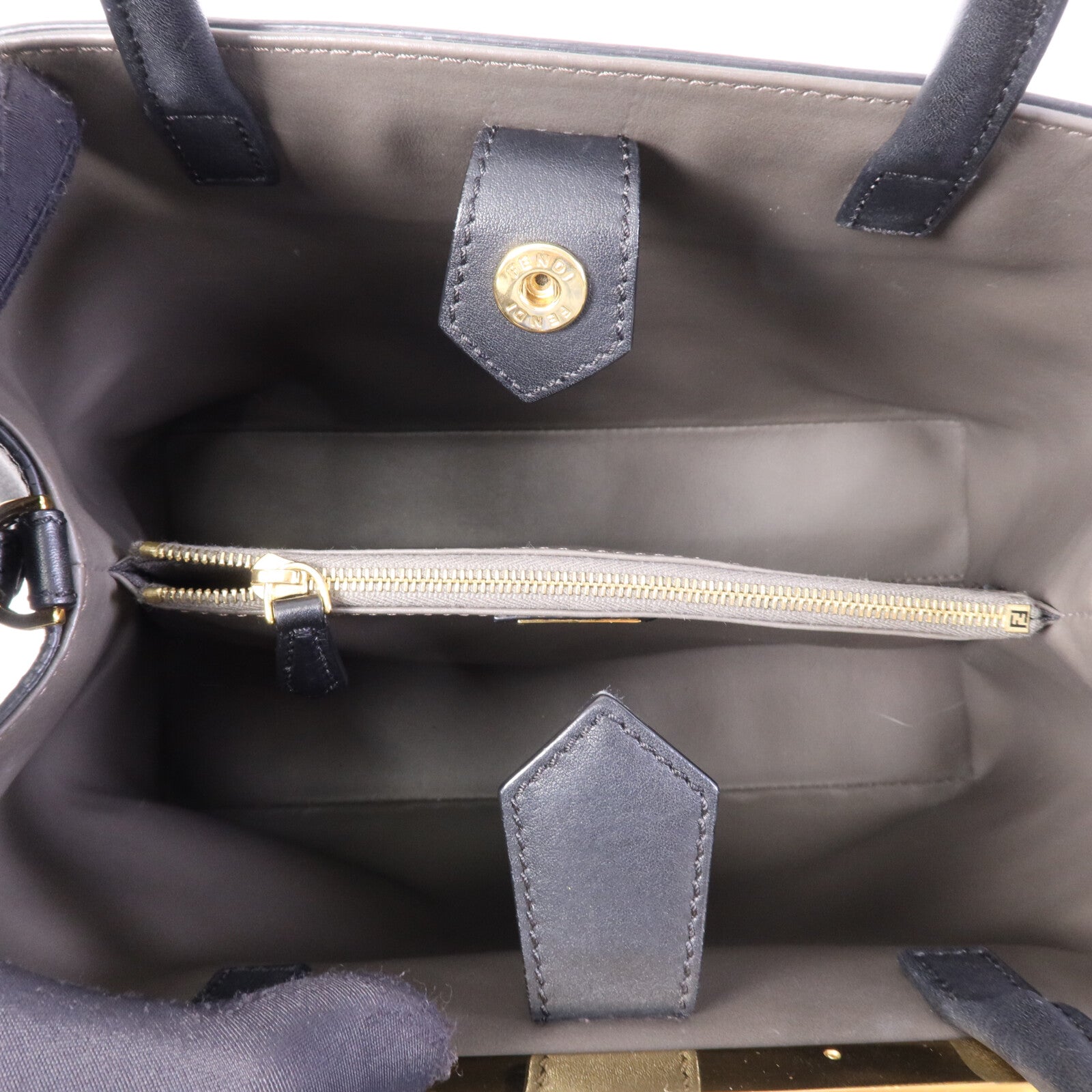 FENDI 牛皮皮革2 Jours金扣手挽肩背兩用袋