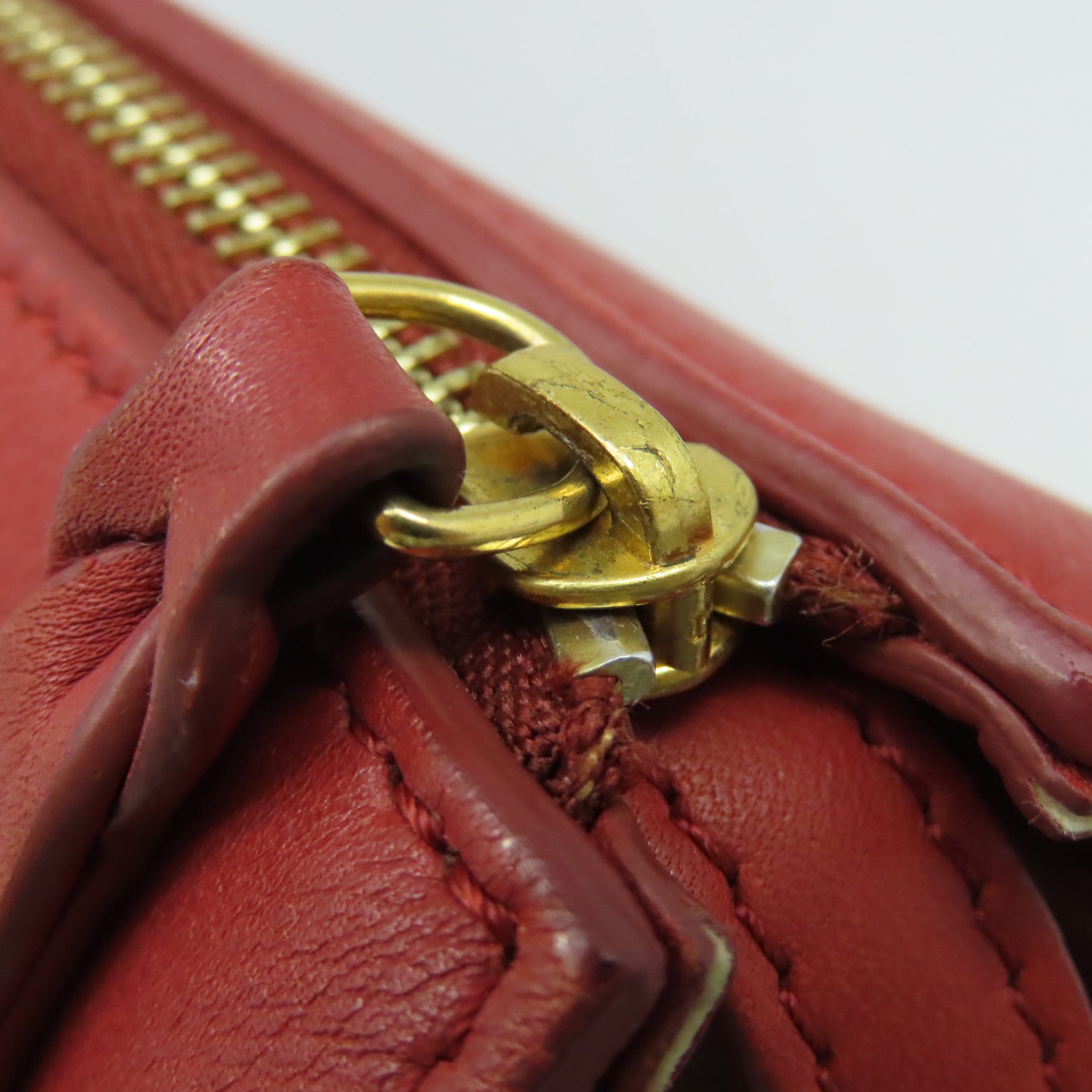 CELINE 【激減優惠】牛皮皮革Chain Shoulder Bag鏈帶肩背袋紅色