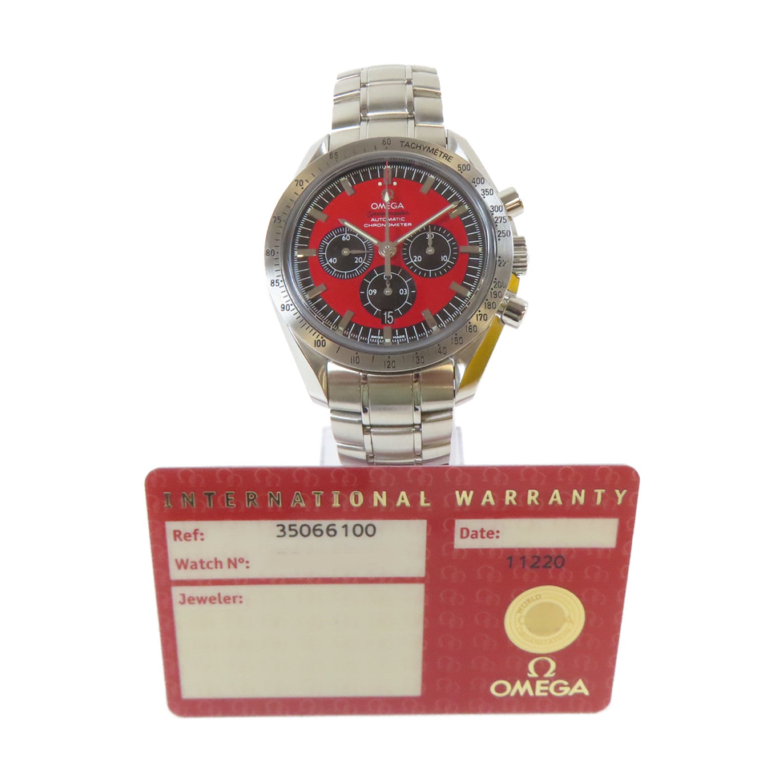 OMEGA Speedmaster不鏽鋼手錶自動機芯紅色
