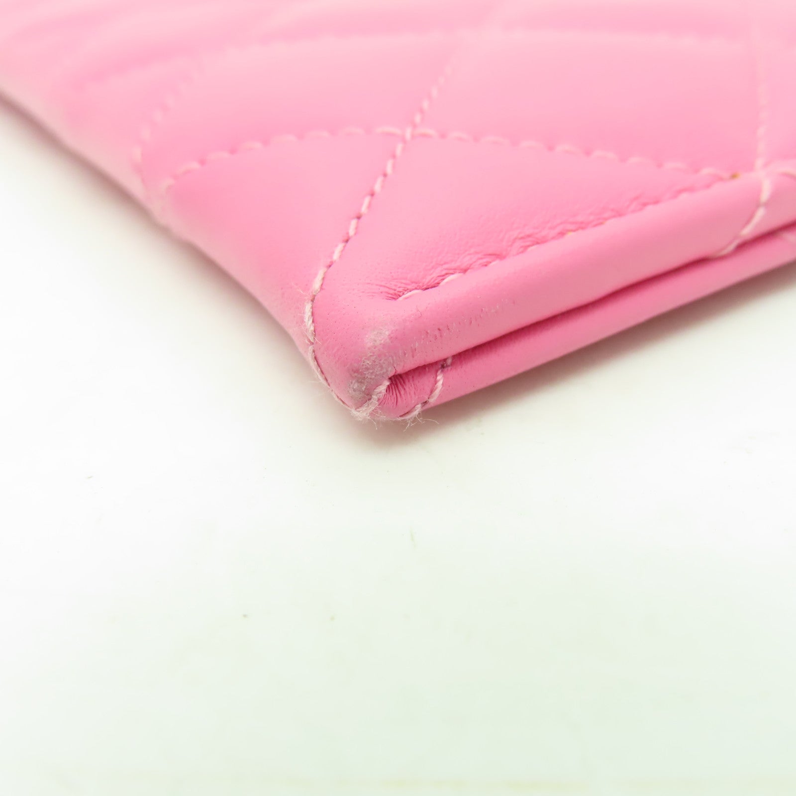 CHANEL 【激減優惠】菱格牛皮皮革Boy Pouch Wallet金扣長錢包粉紅色