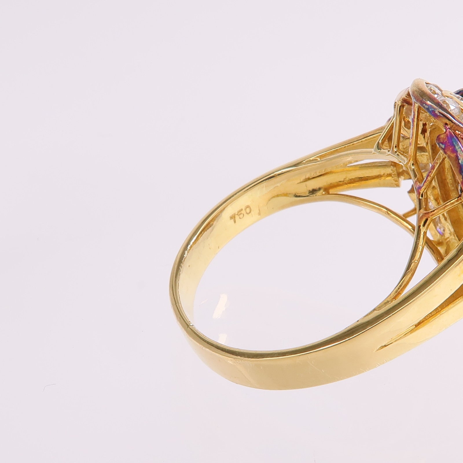 JEWELRY 18K黃金Jade Diamond Ring翡翠/鑽石戒指US#5.75