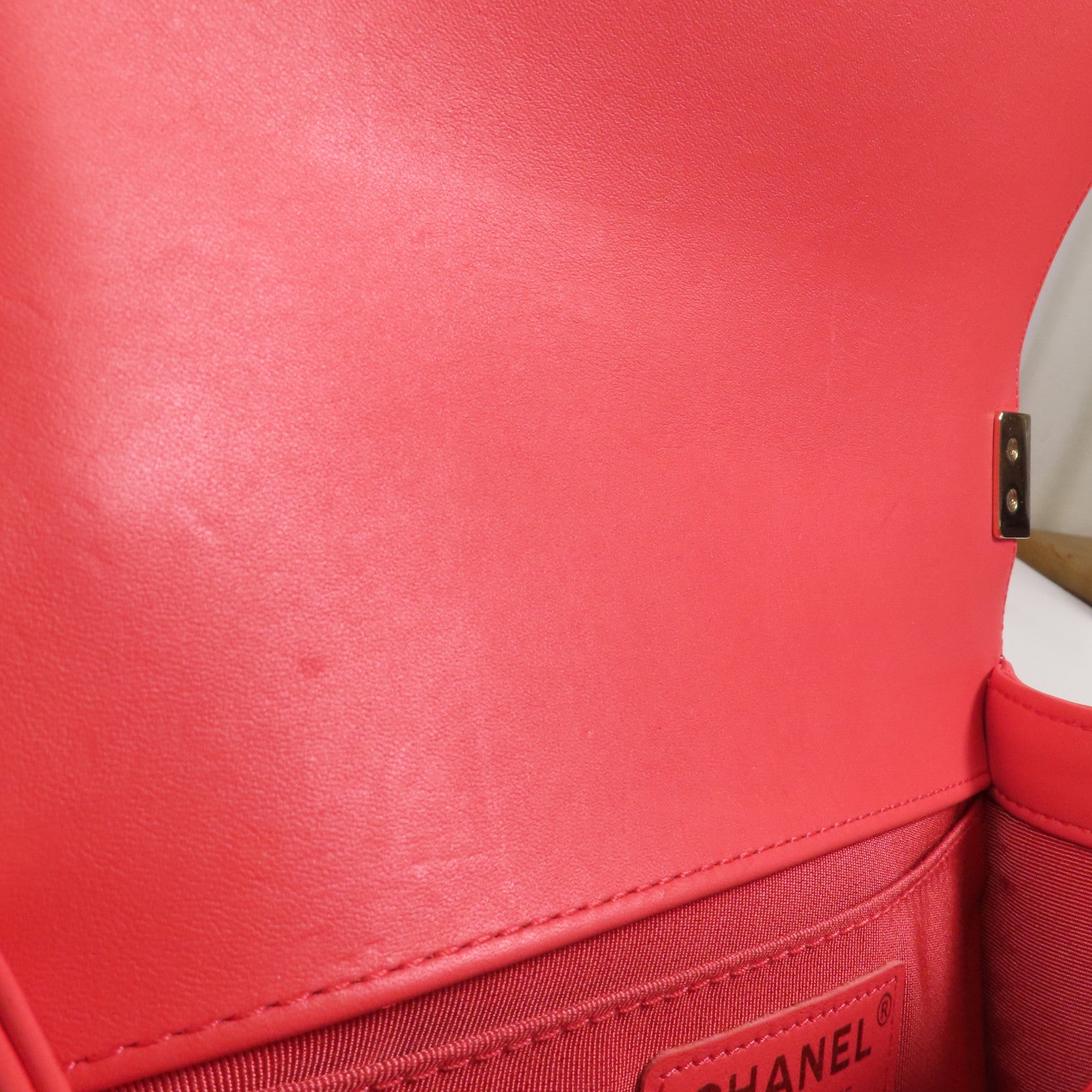 CHANEL Tweed/羊皮皮革Boy 20金扣鏈帶肩背袋