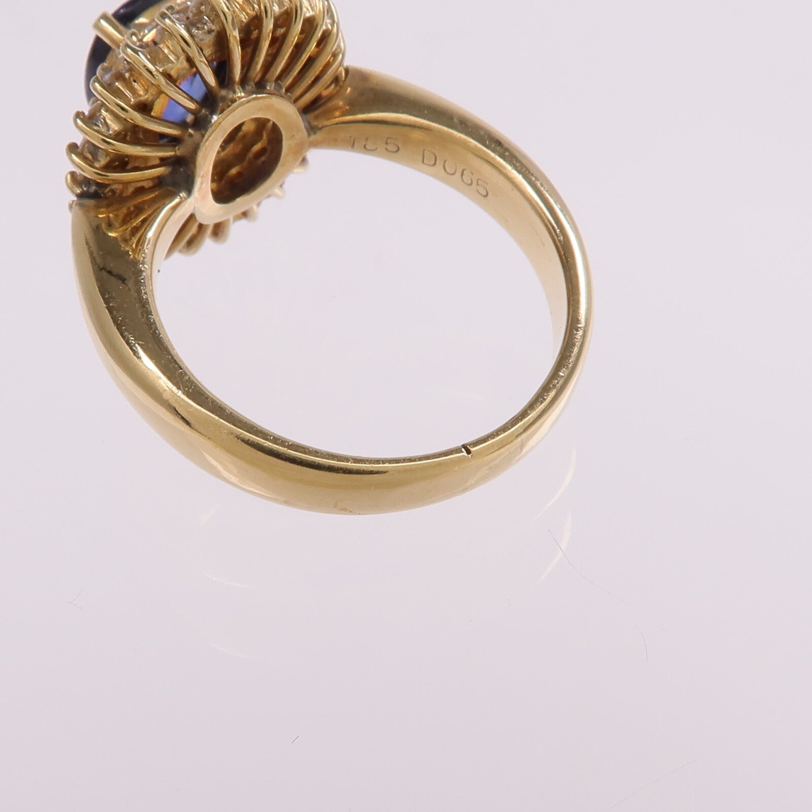 JEWELRY 【激減優惠】18K黃金Sapphire Diamond Ring藍寶石/鑽石戒指US#5.25