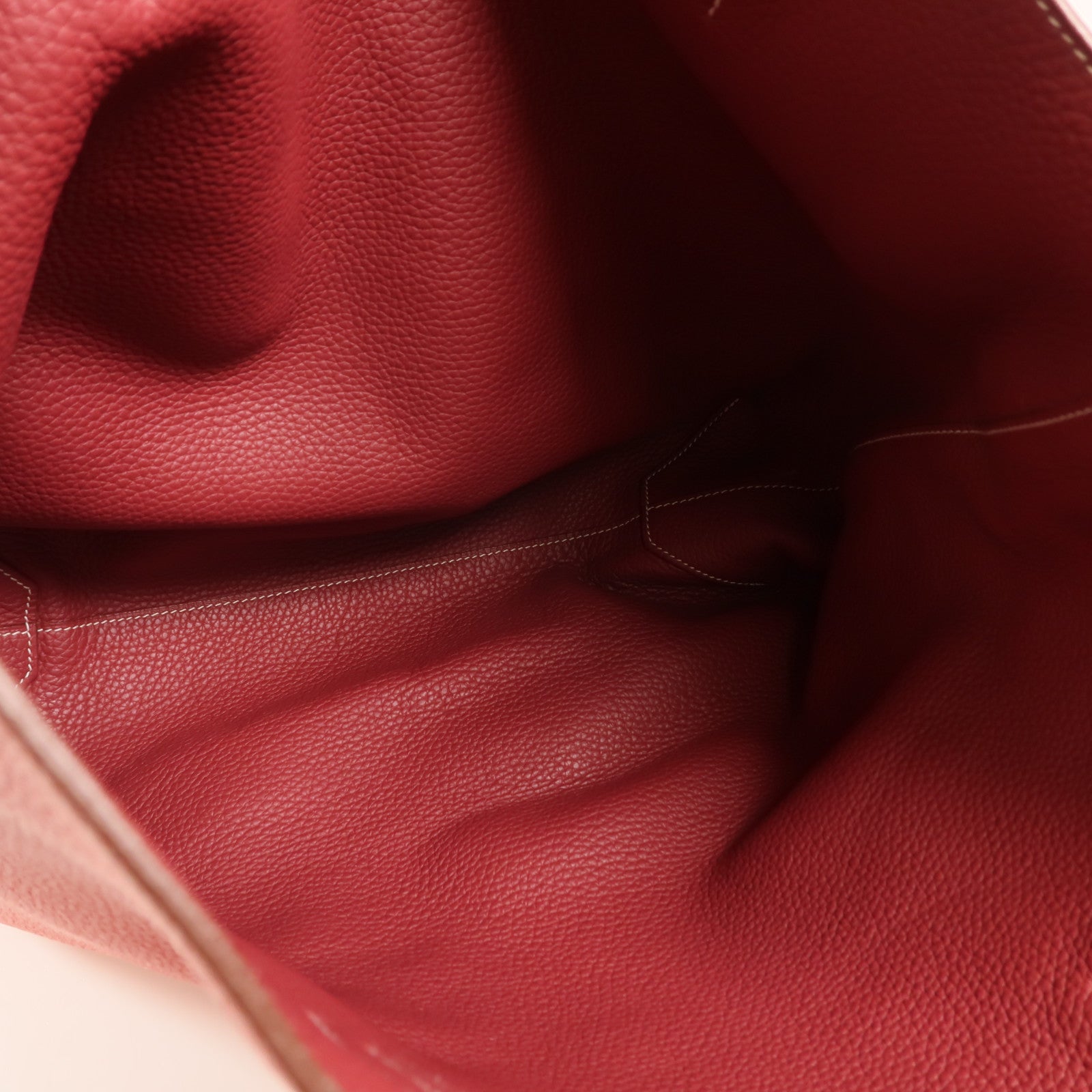 HERMES Clemence皮革Double Sens 36手挽袋Rouge H/Bougainville