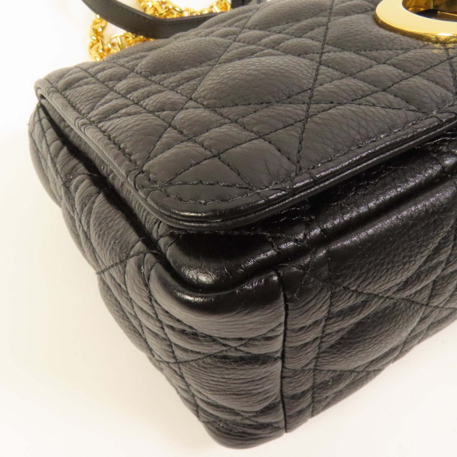 Dior 牛皮皮革Dior Caro Medium金扣鏈帶肩背袋