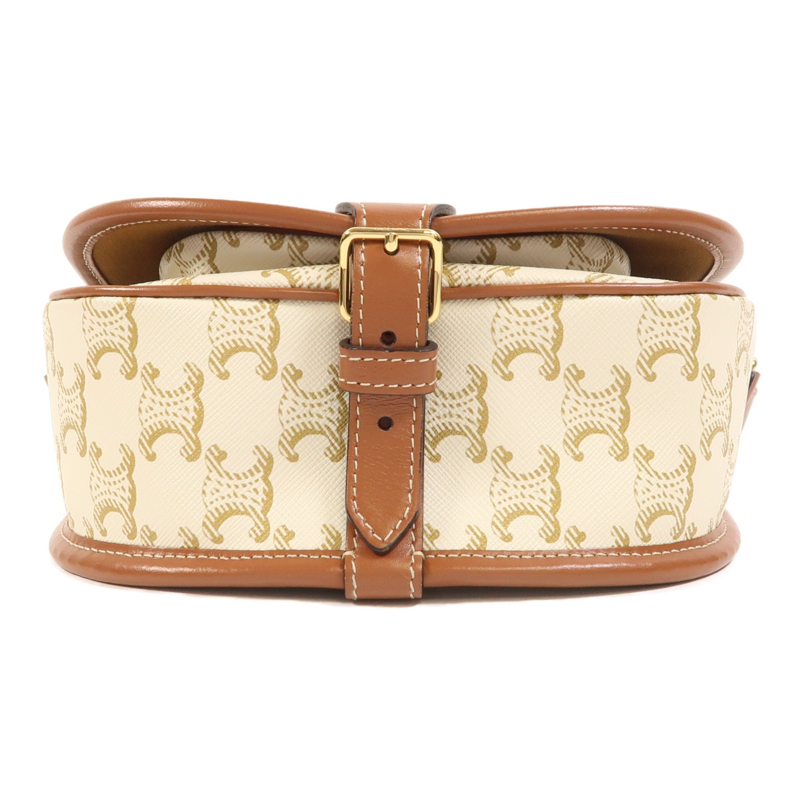 CELINE 塗層帆布Folco Medium金扣肩背袋