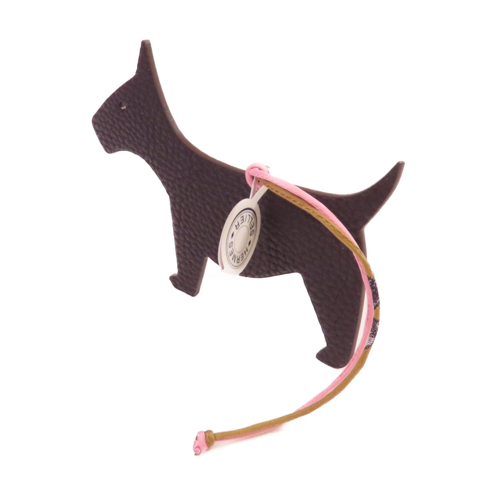 HERMES Clemence皮革/Evercolor皮革Dog Charm掛飾黑色/藍色