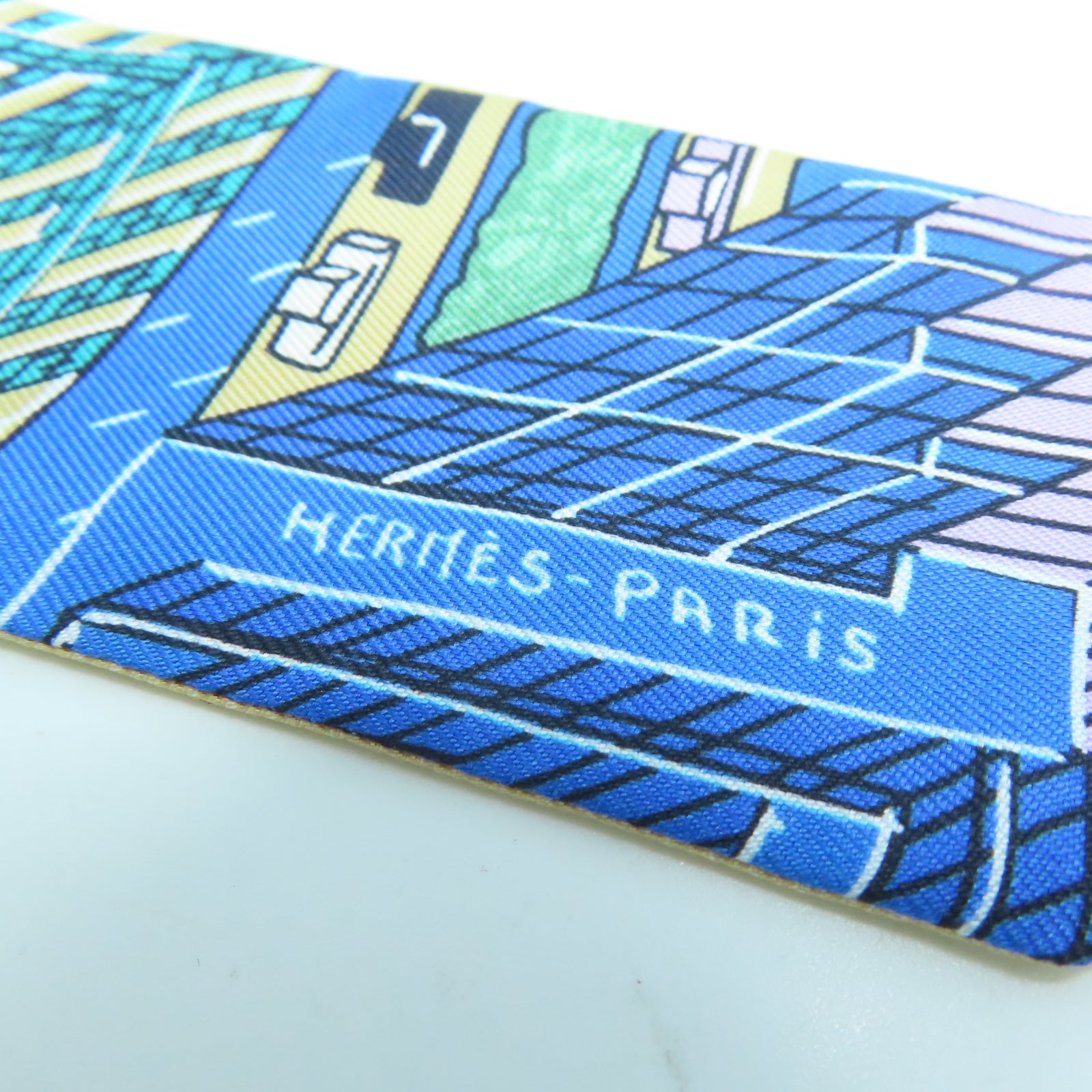 HERMES 【激減優惠】絲質Twilly Scarf絲巾藍色/綠色