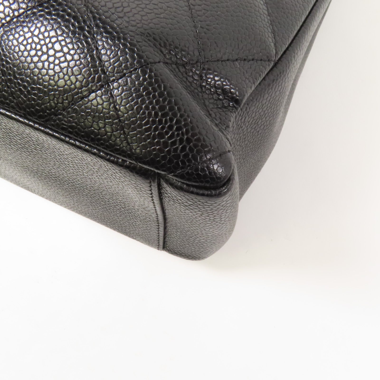CHANEL 牛皮皮革Petite Shopping Tote金扣鏈帶肩背袋