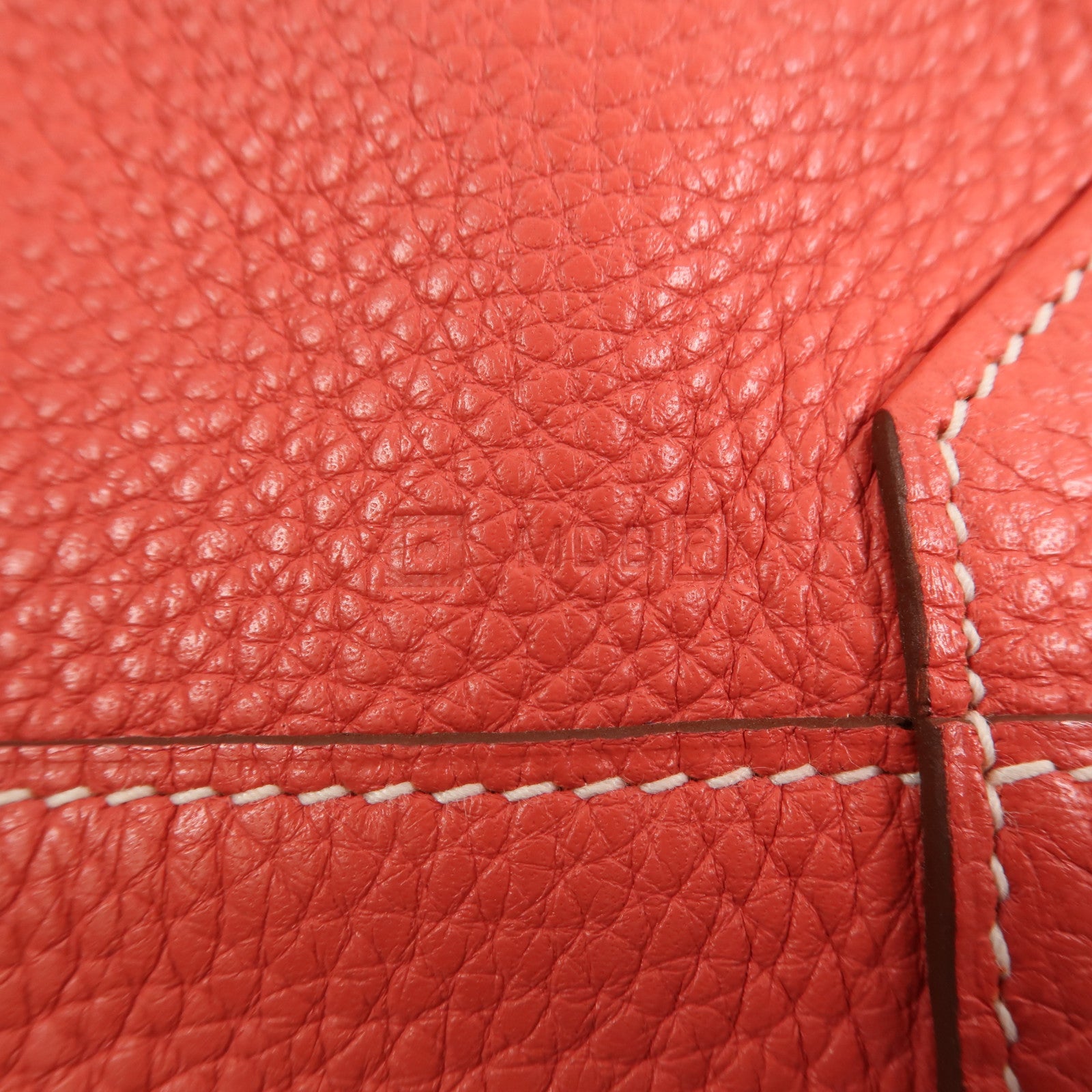 HERMES Clemence皮革Double Sens 36手挽袋Rouge H/Bougainville