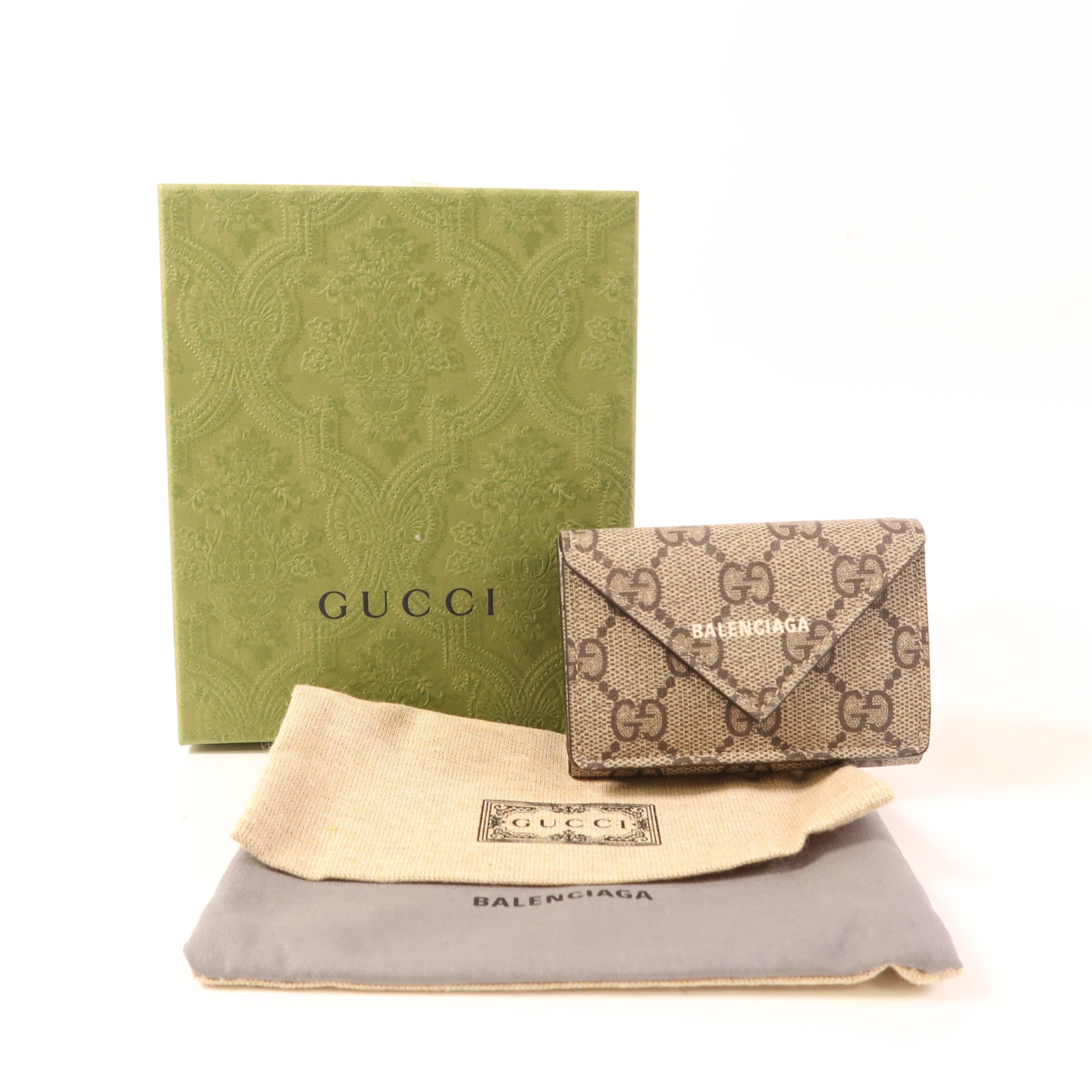 GUCCI 塗層帆布Gucci x Balenciaga Wallet金扣