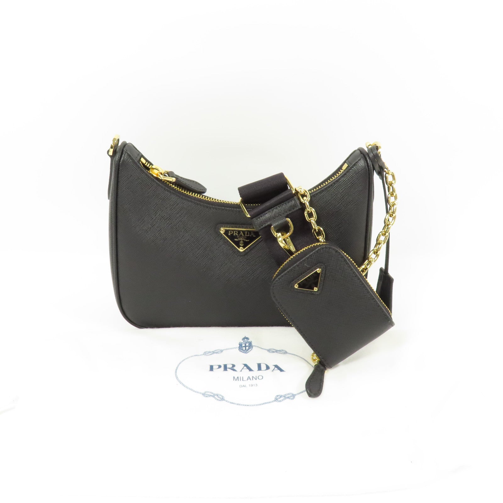 PRADA GHW Re-Edition 2005 2 Way Shoulder Bag 1BH204 NZV F0632 Saffiano Leather