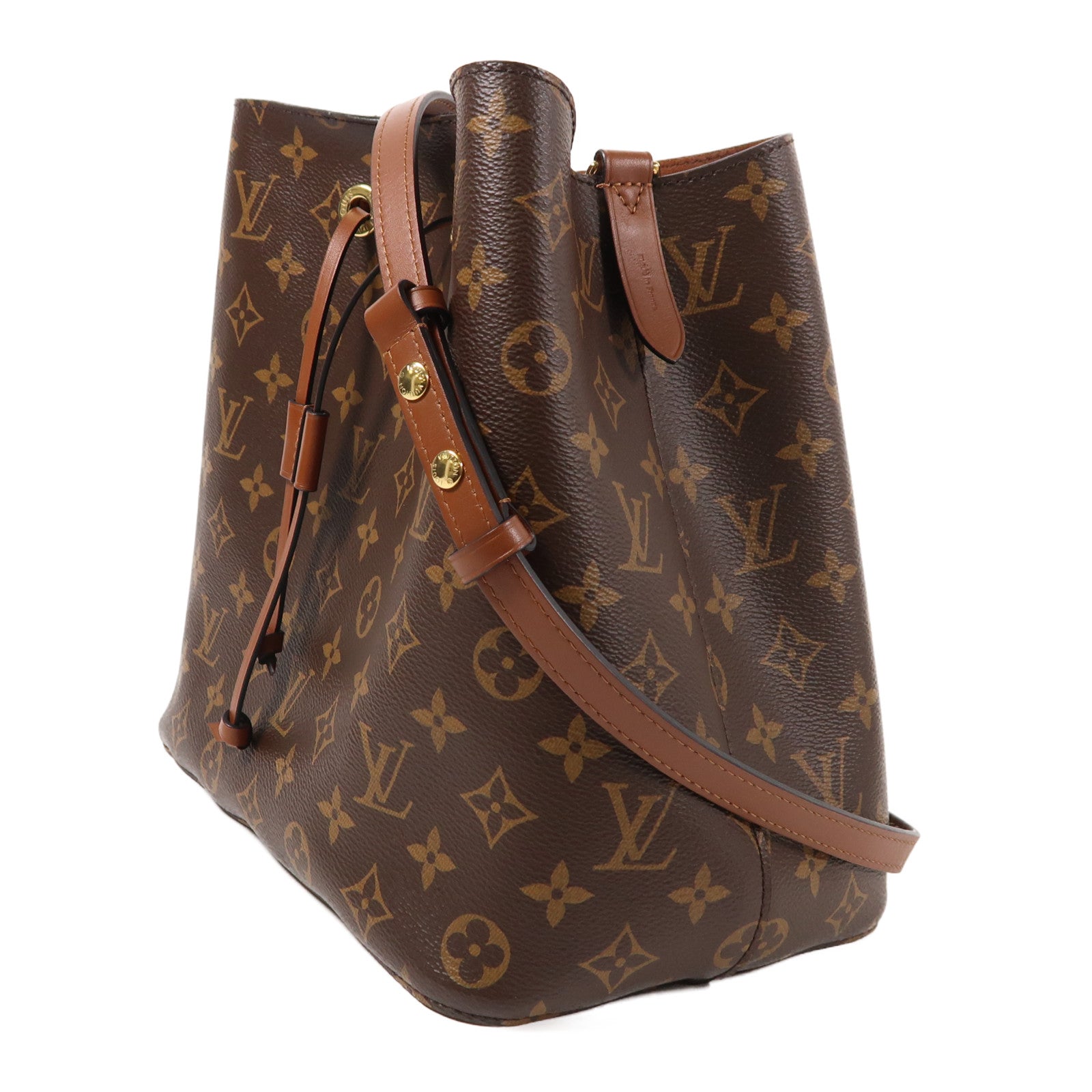 LOUIS VUITTON Monogram NeoNoe MM金扣肩背袋棕色