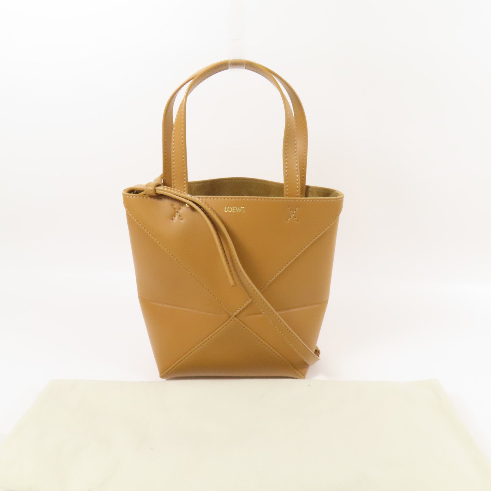 LOEWE 牛皮皮革Puzzle Mini Fold Bag金扣手挽肩背兩用袋