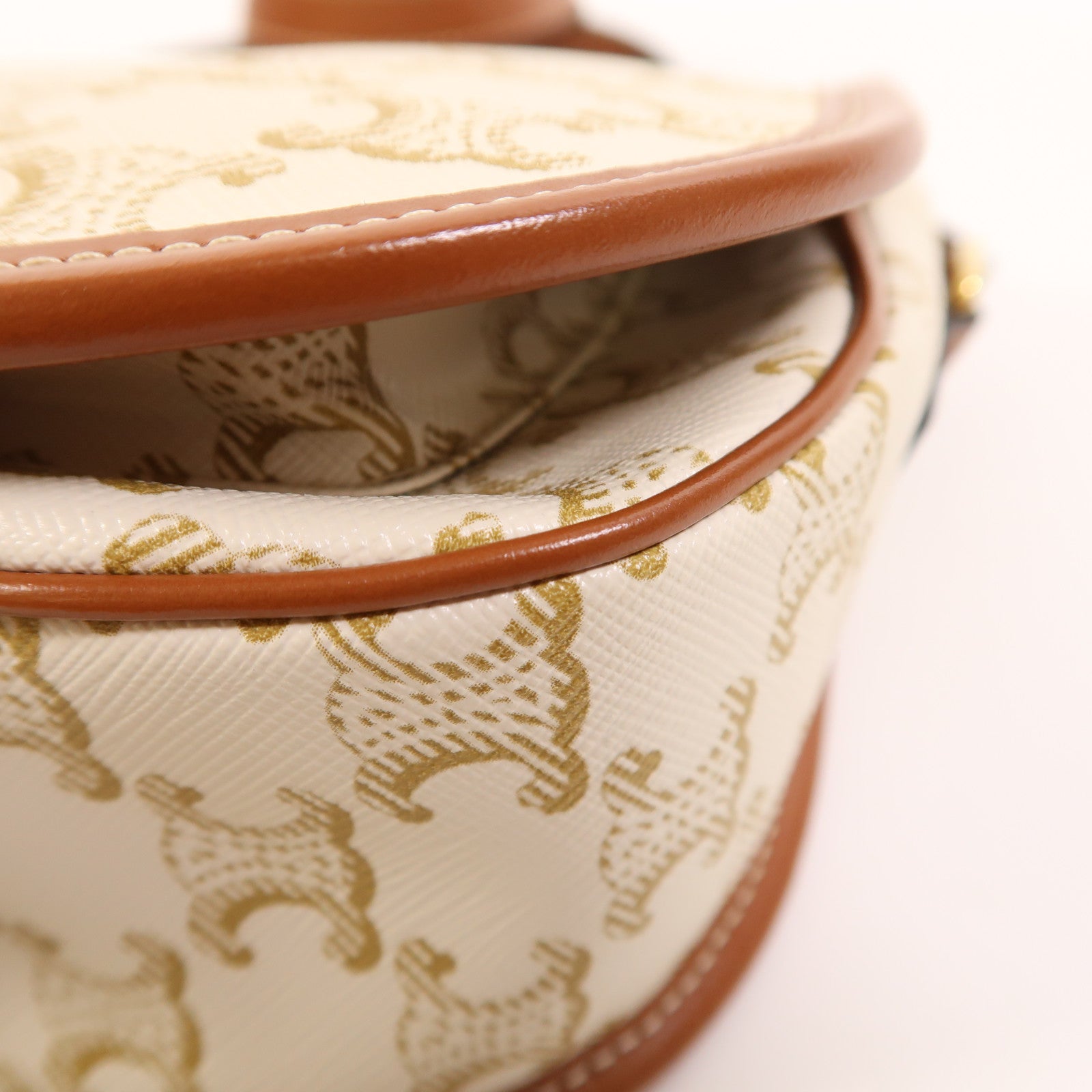 CELINE 塗層帆布Folco Medium金扣肩背袋