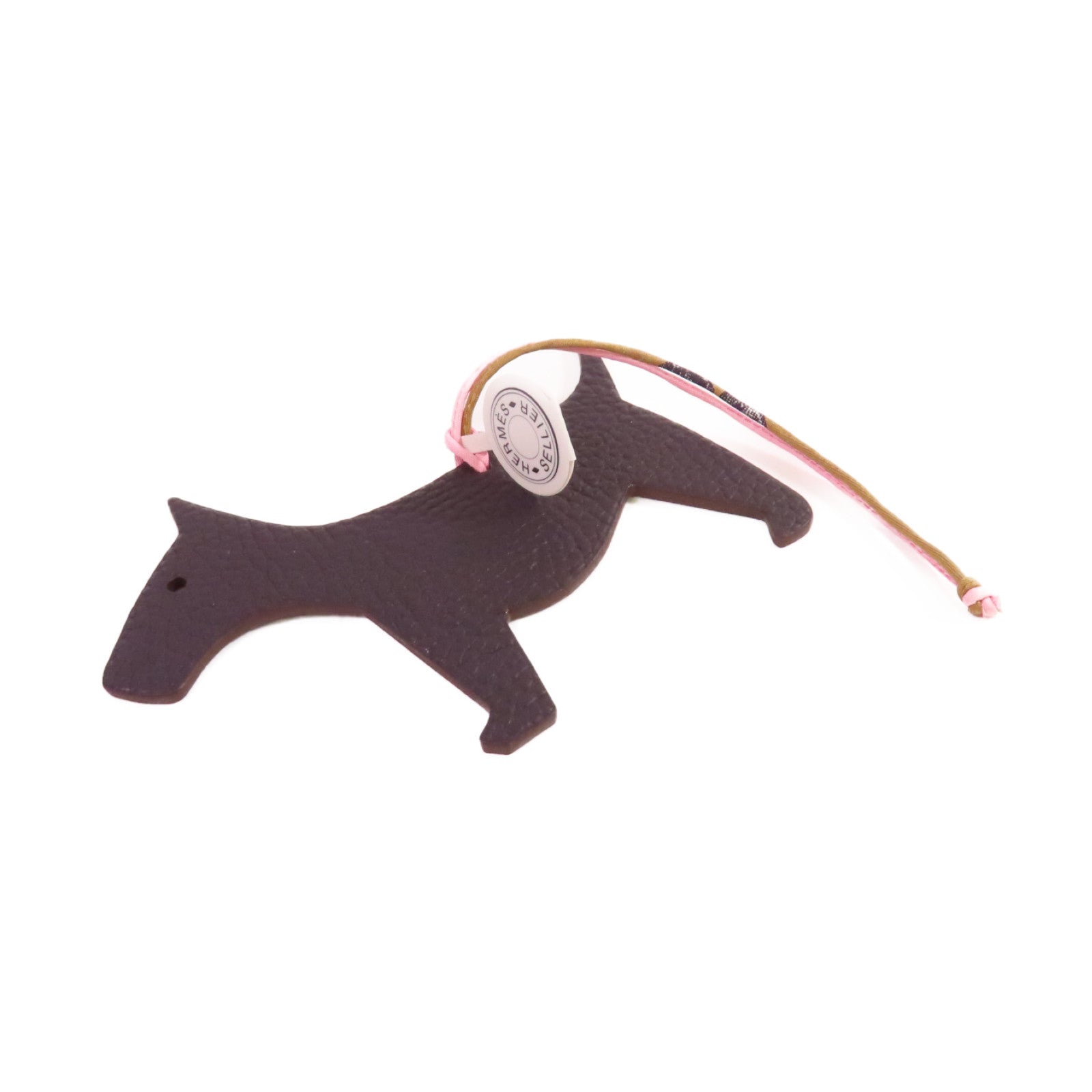 HERMES Clemence皮革/Evercolor皮革Dog Charm掛飾黑色/藍色