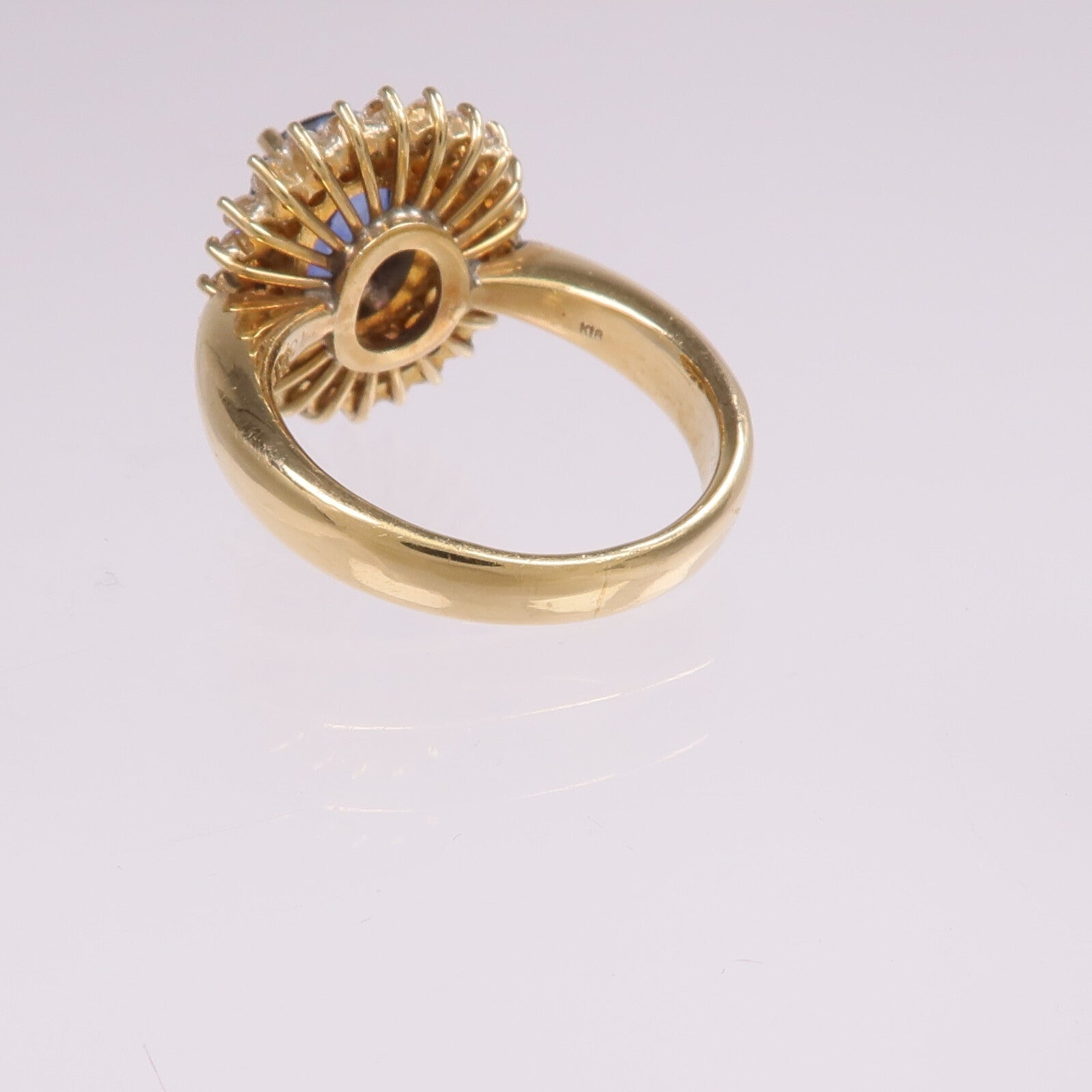 JEWELRY 【激減優惠】18K黃金Sapphire Diamond Ring藍寶石/鑽石戒指US#5.25