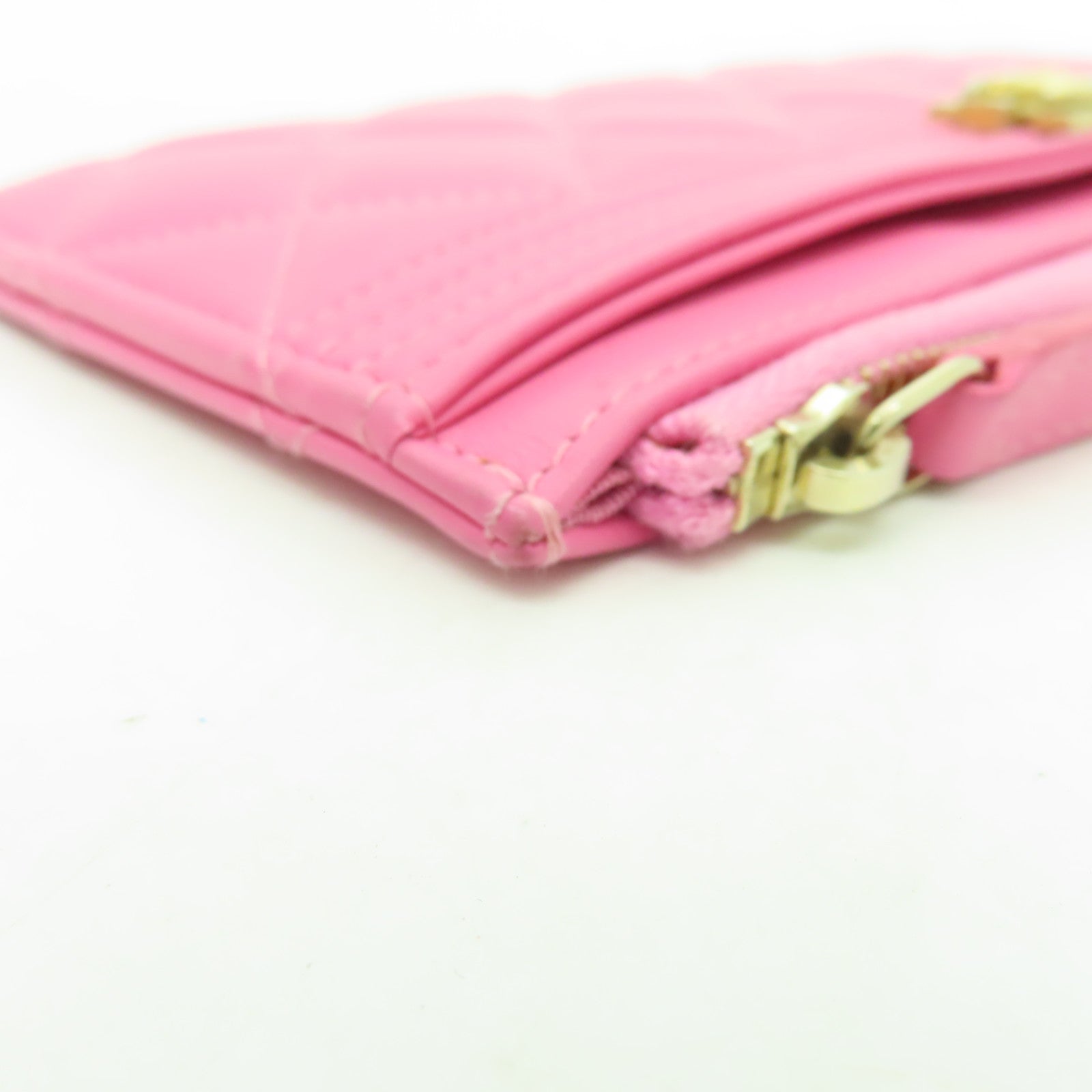 CHANEL 【激減優惠】菱格牛皮皮革Boy Pouch Wallet金扣長錢包粉紅色