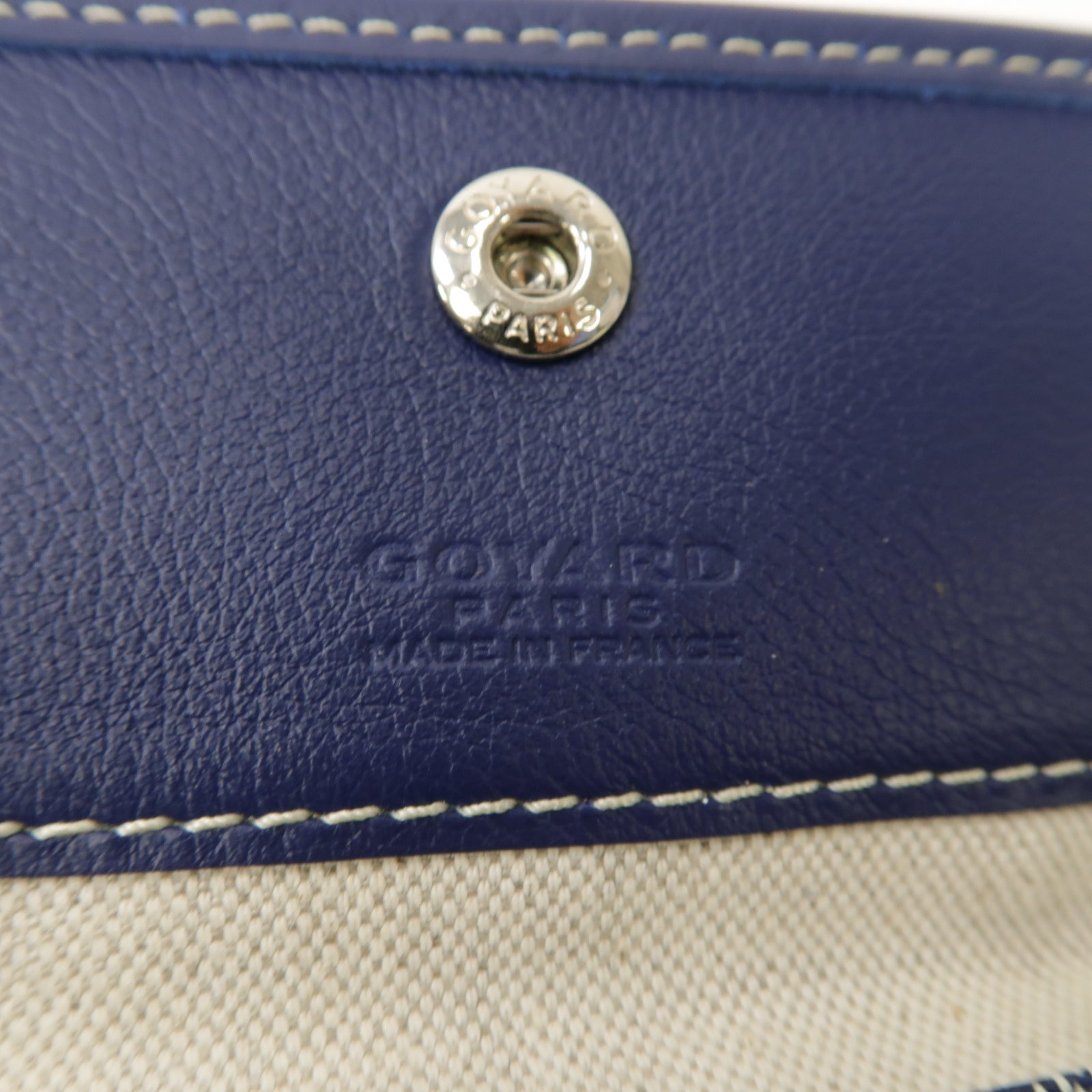 GOYARD 塗層帆布Saint Louis PM銀扣手挽袋藍色