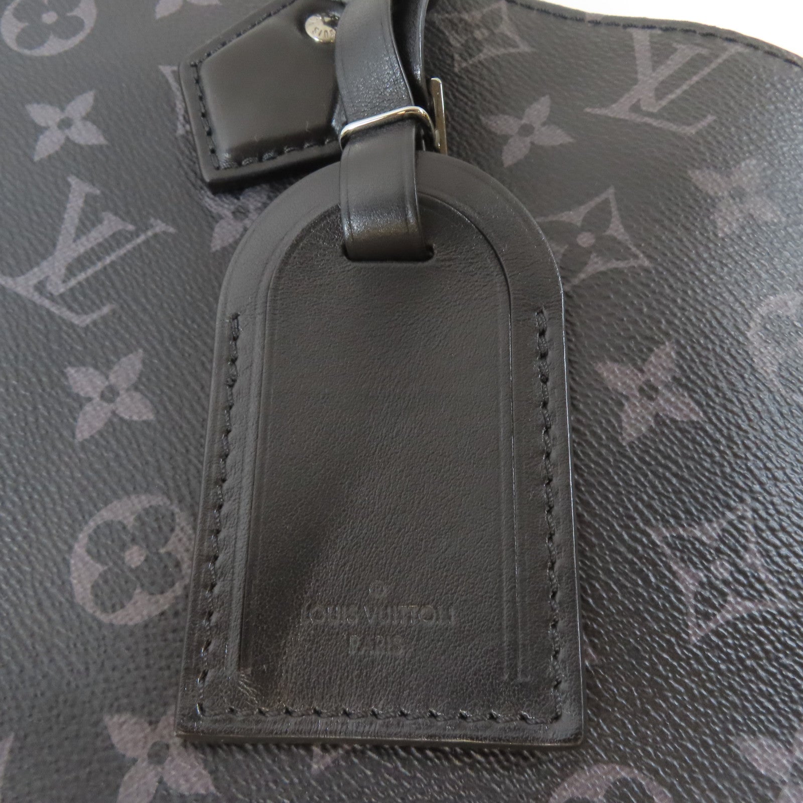 LOUIS VUITTON Monogram Eclipse Grand Sac銀扣手挽袋黑色
