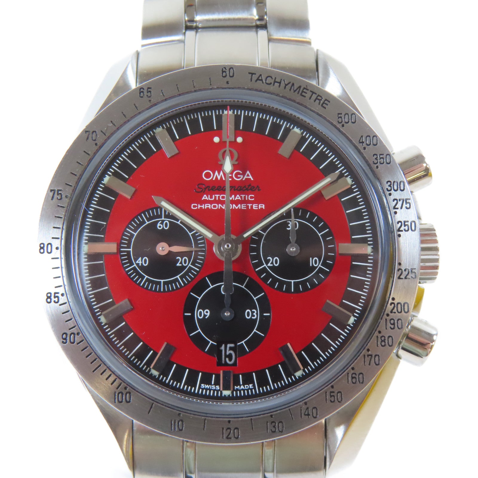 OMEGA Speedmaster不鏽鋼手錶自動機芯紅色