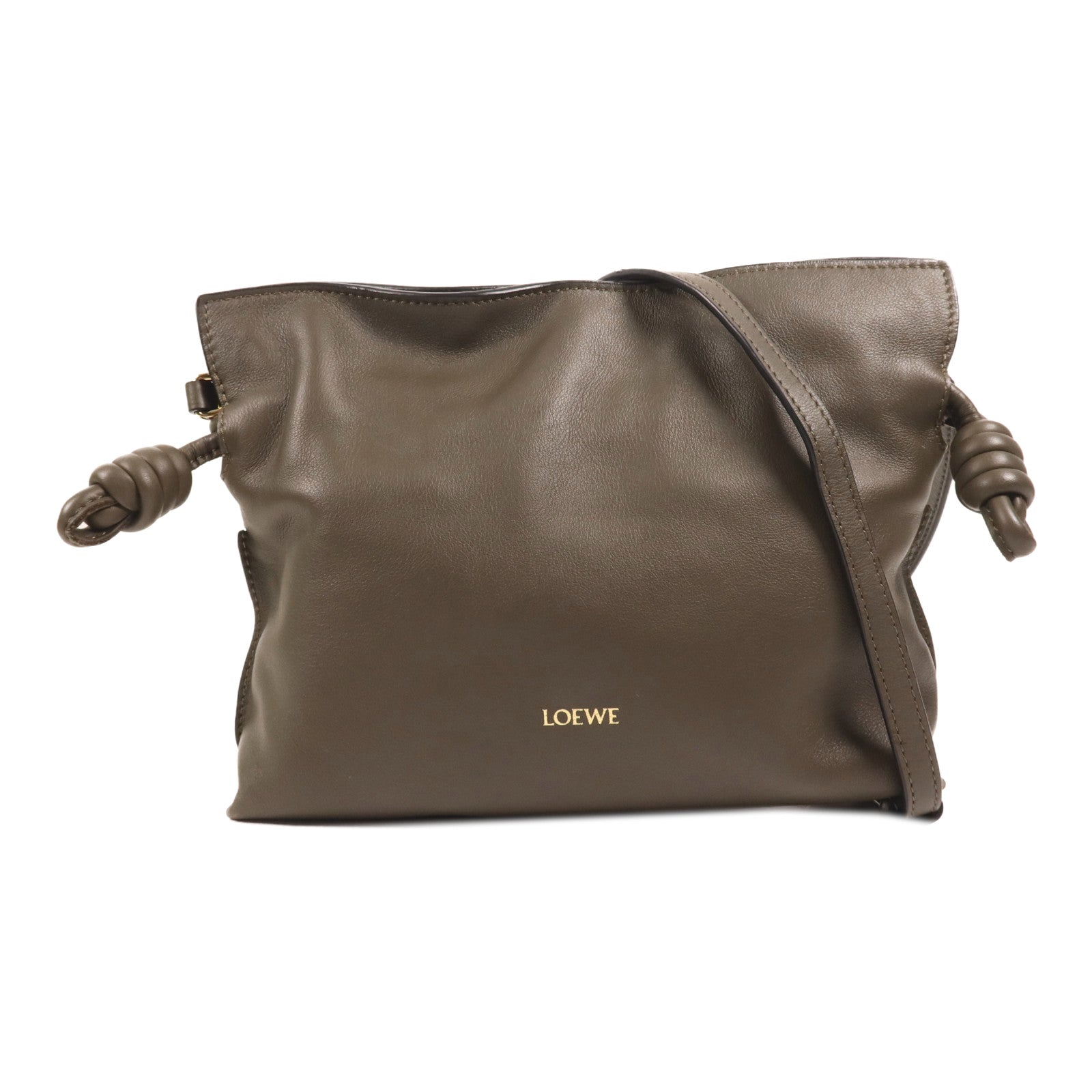 LOEWE 牛皮皮革Flamenco Clutch M金扣肩背袋