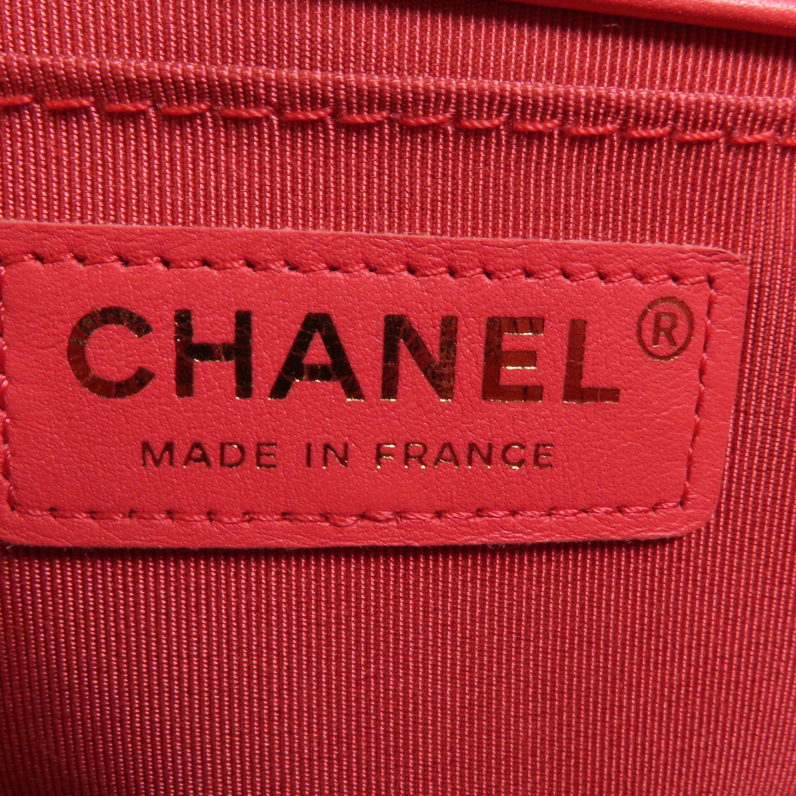 CHANEL Tweed/羊皮皮革Boy 20金扣鏈帶肩背袋