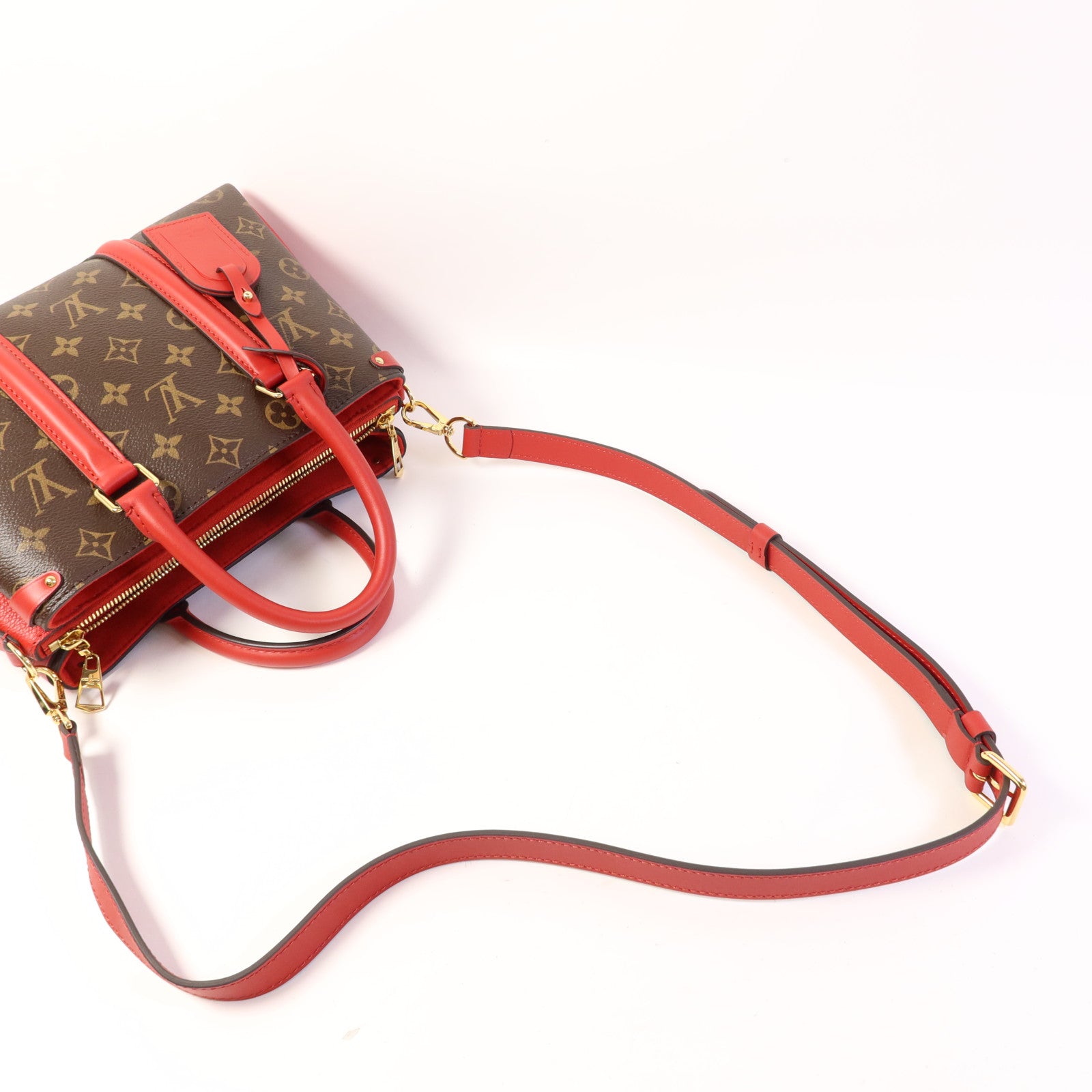LOUIS VUITTON Monogram Soufflot BB金扣手挽肩背兩用袋