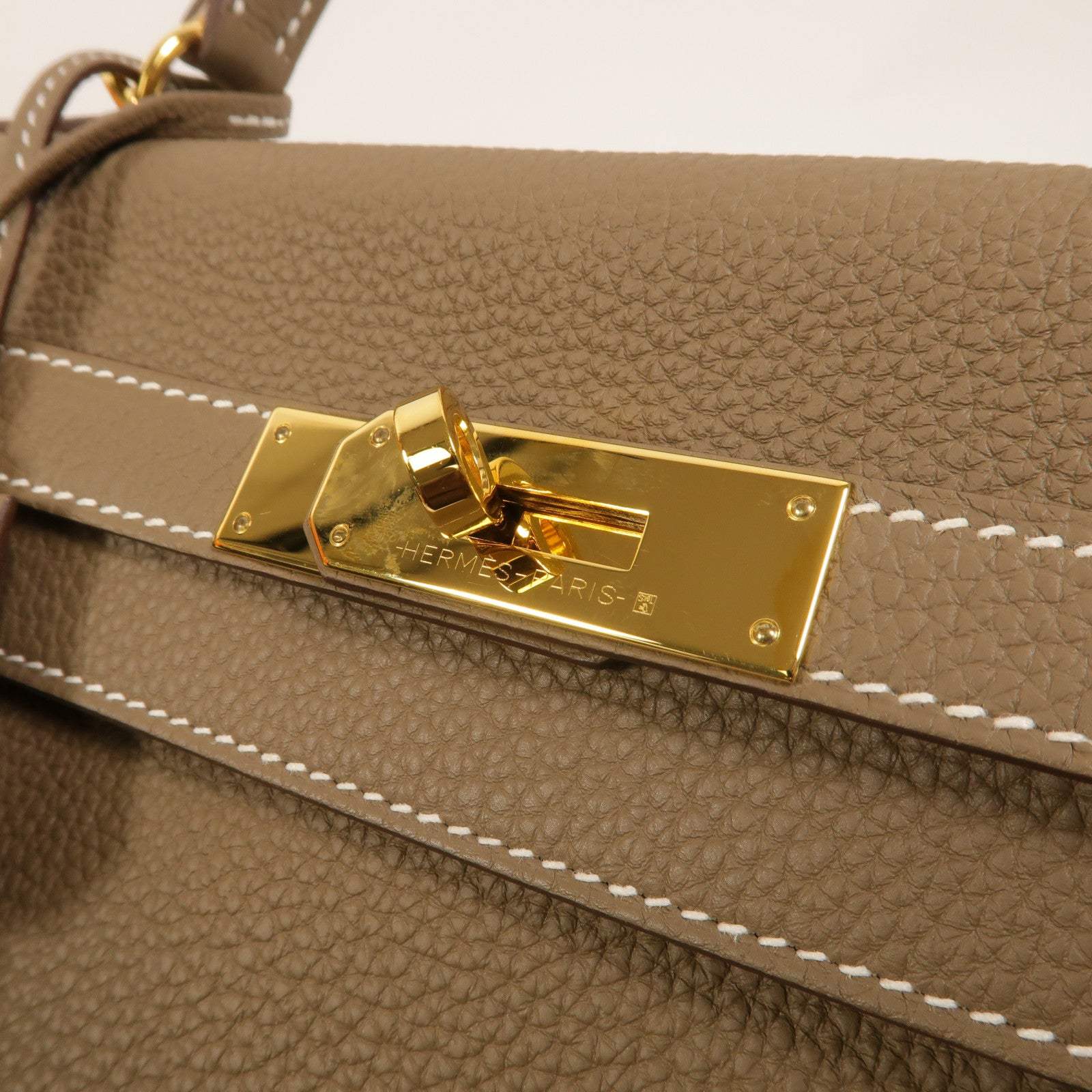 HERMES Togo皮革Kelly 28手挽肩背兩用袋Etoupe