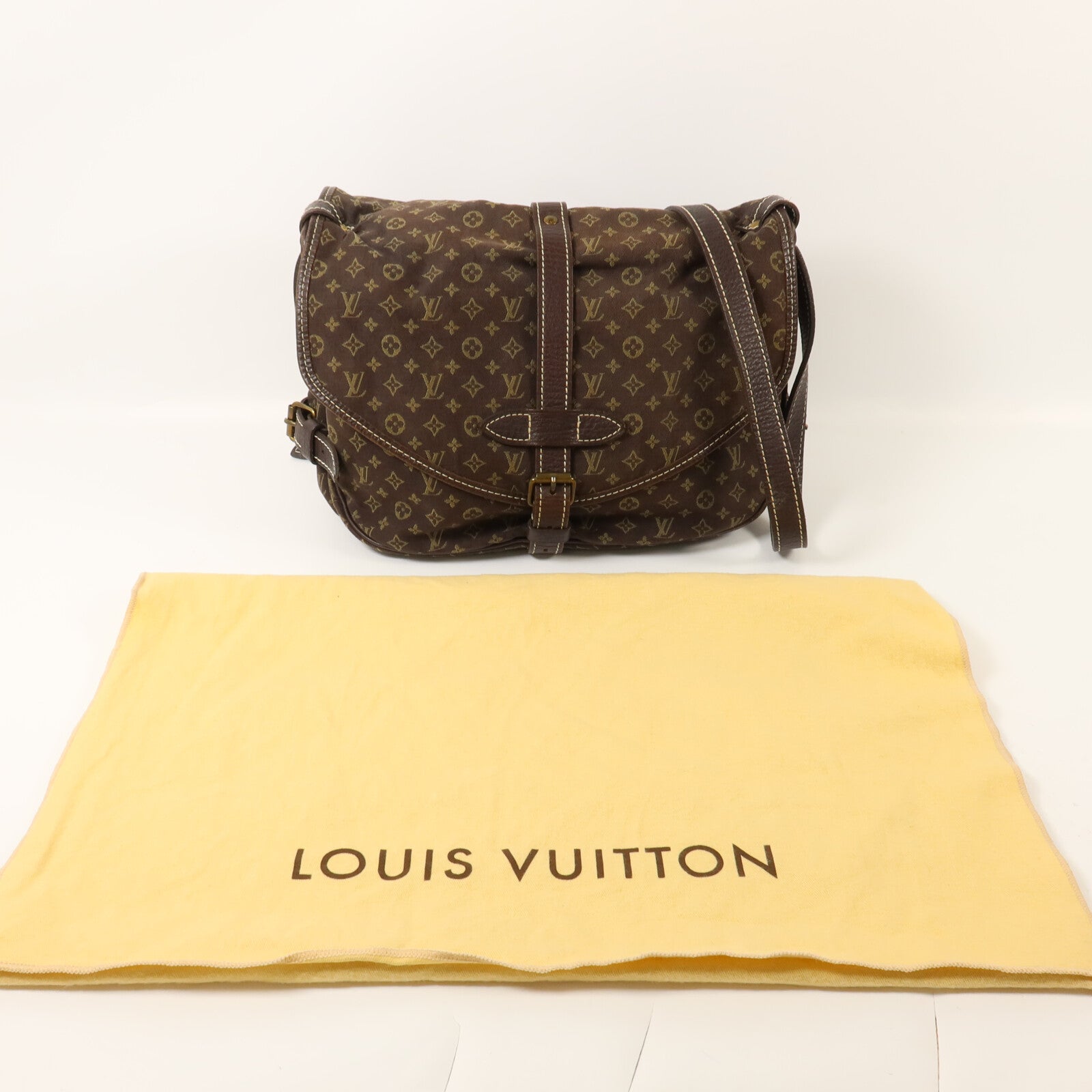 LOUIS VUITTON Monogram Mini Lin Saumur肩背袋