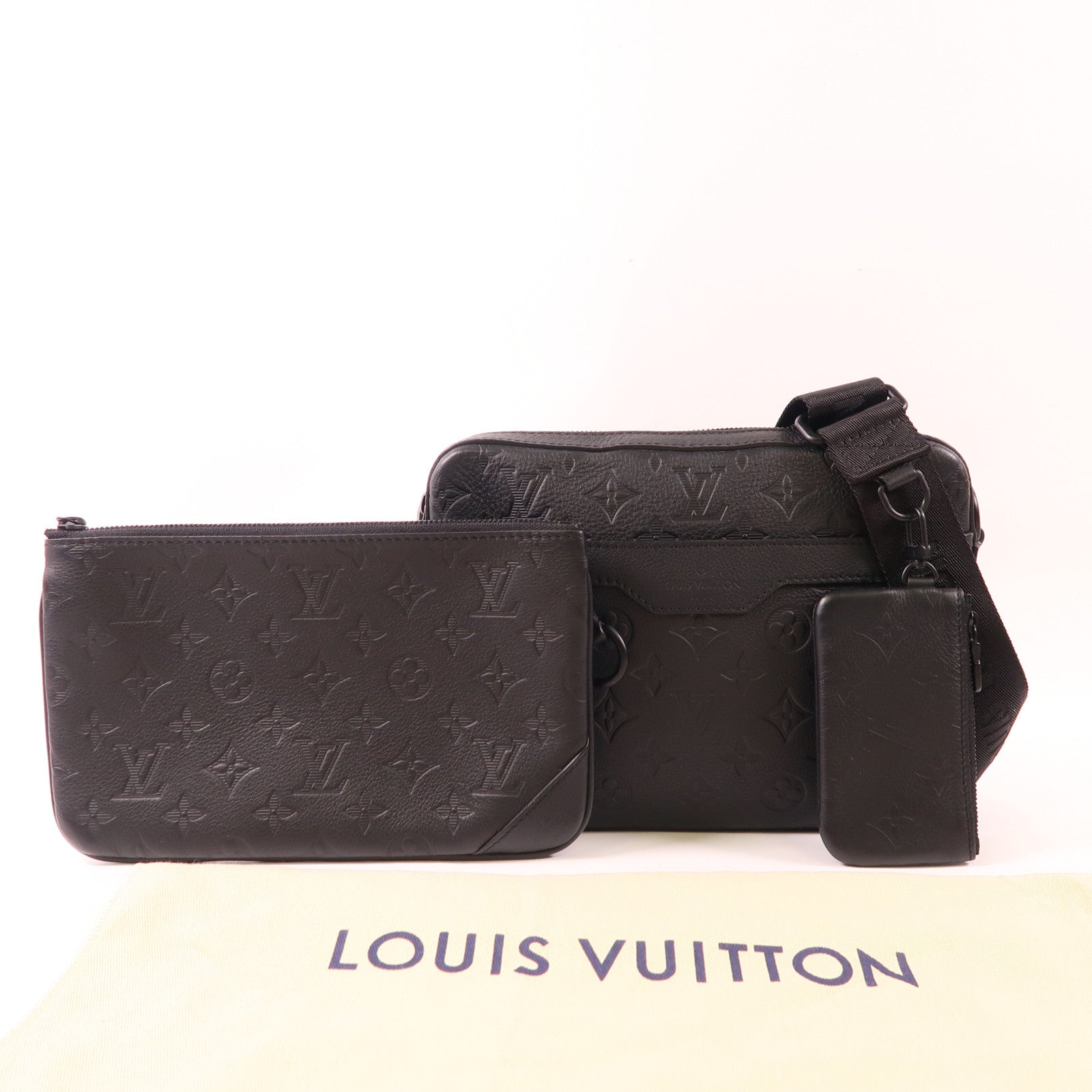 LOUIS VUITTON Monogram Shadow Trio Messenger Bag肩背袋